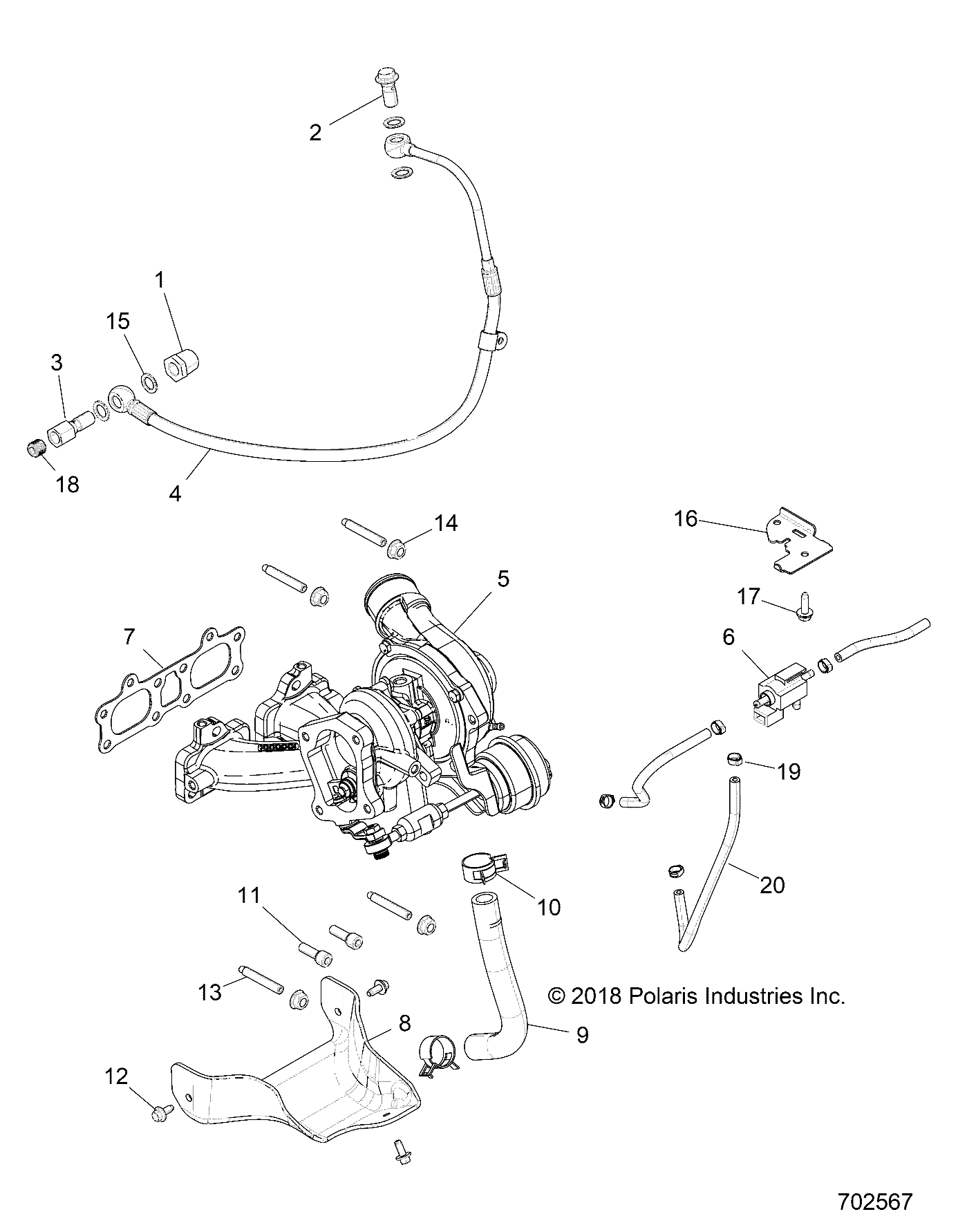 ENGINE, TURBO CHARGER MOUNTING - Z19VPE92AM/BM (702567)