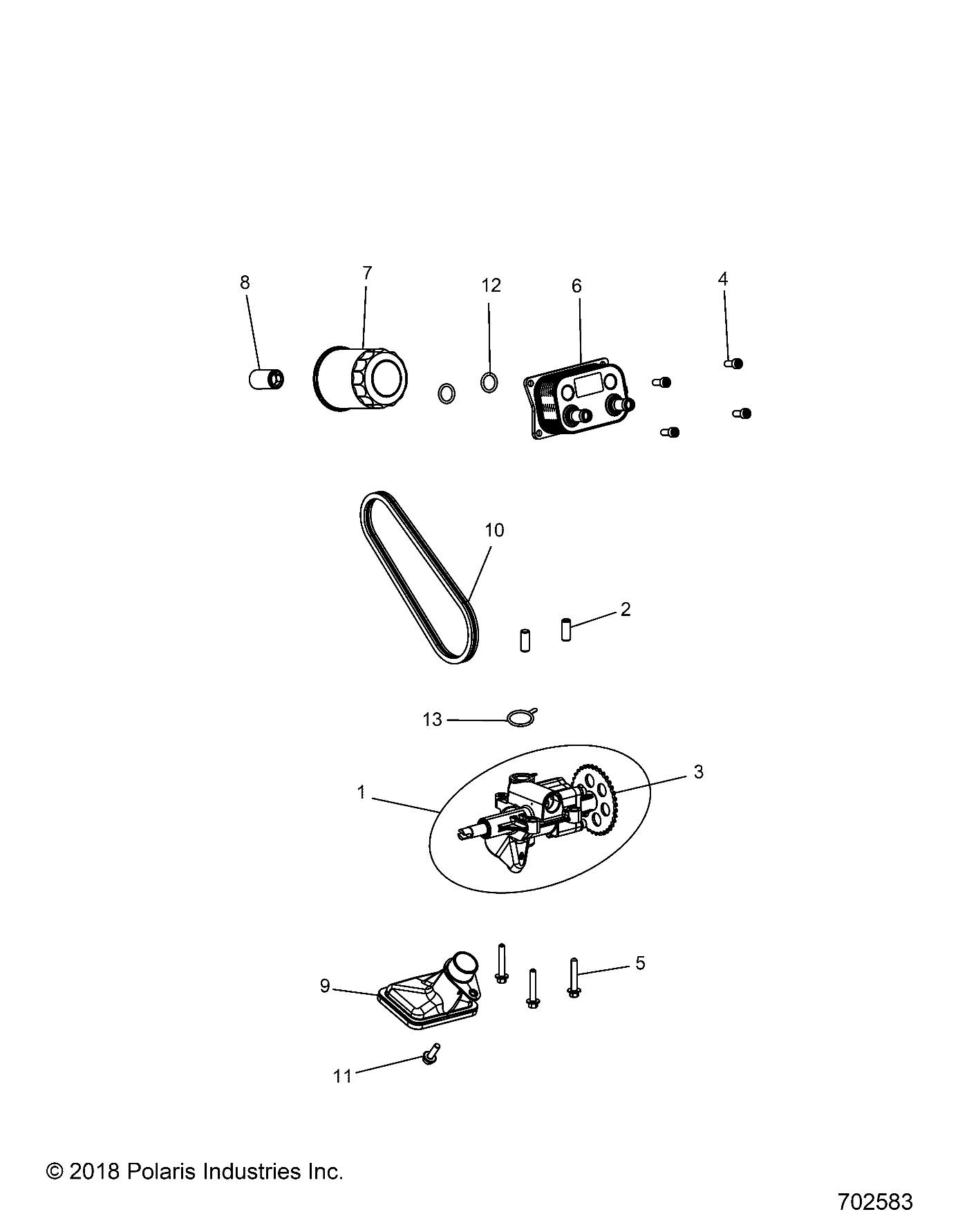 ENGINE, OIL PUMP and OIL COOLER - R19RT_87 ALL OPTIONS (702583)