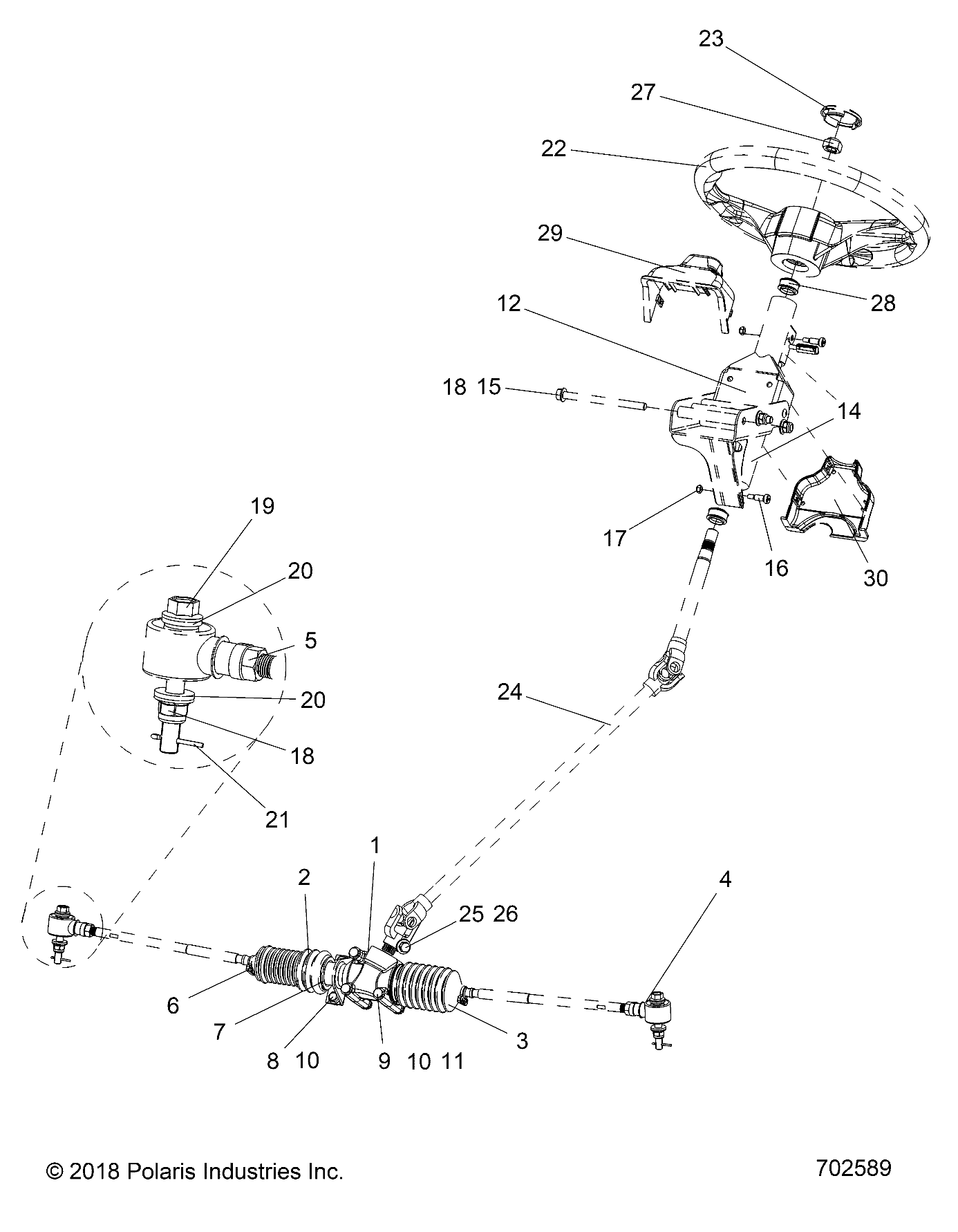 STEERING, STEERING ASM. - R16RNA57A1/A9/A4 (702589)