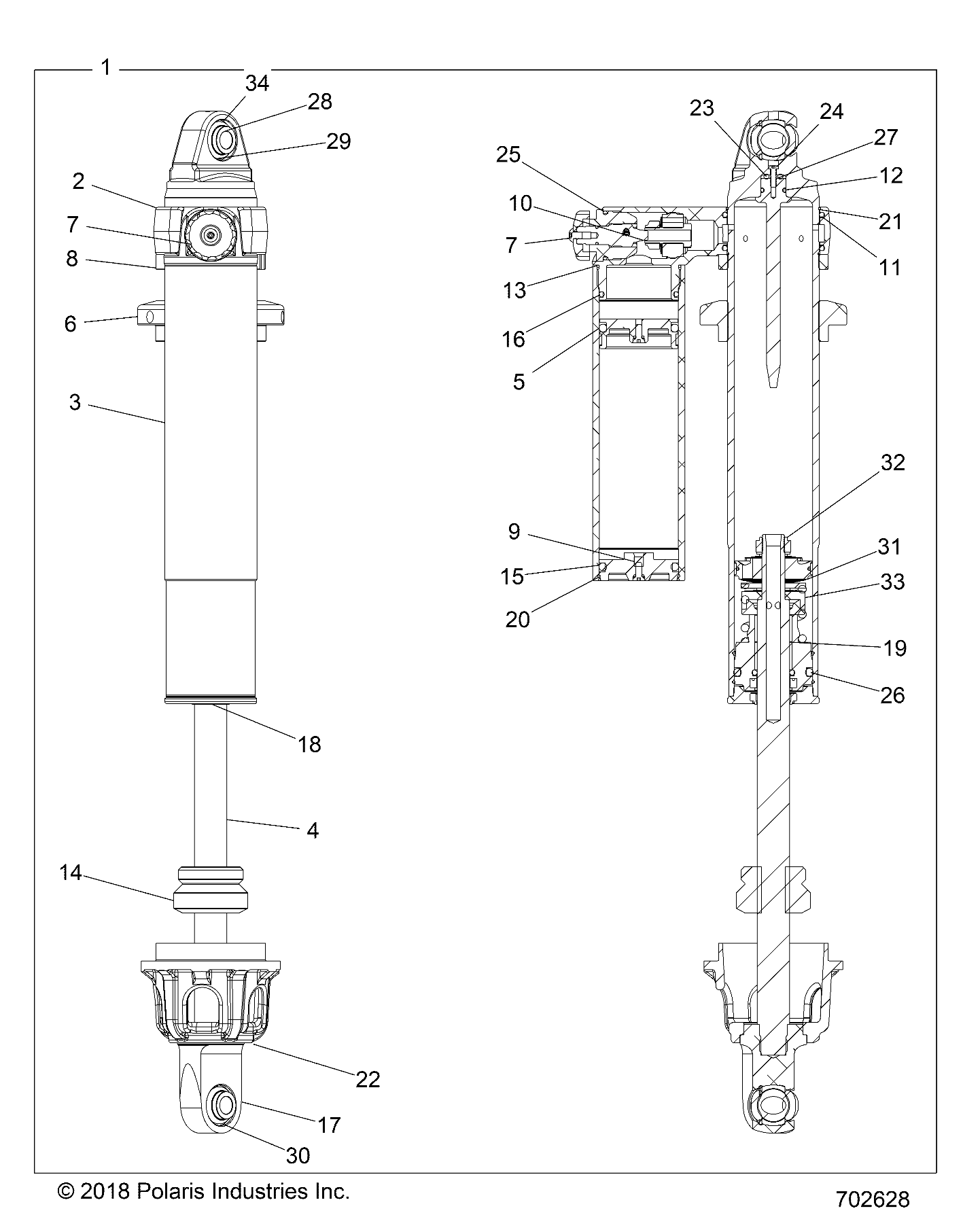 SUSPENSION, FRONT SHOCK INTERNALS - Z20P4E92AC/BC/F92AC (702628)