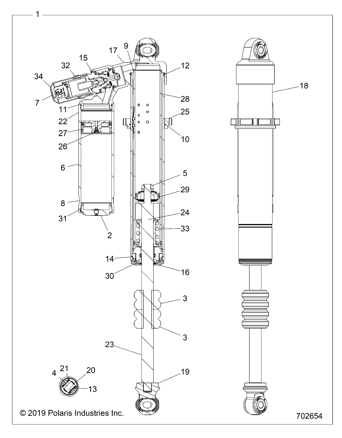 SUSPENSION, FRONT SHOCK INTERNALS - Z20P4L92AG/AP/BG/BP/LG/G92AG/AP/LG (702654)