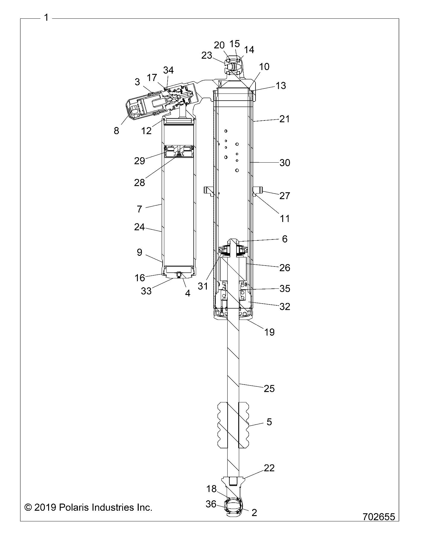 SUSPENSION, REAR SHOCK INTERNALS - Z21P4L92AL/AT/BL/BT (702655)