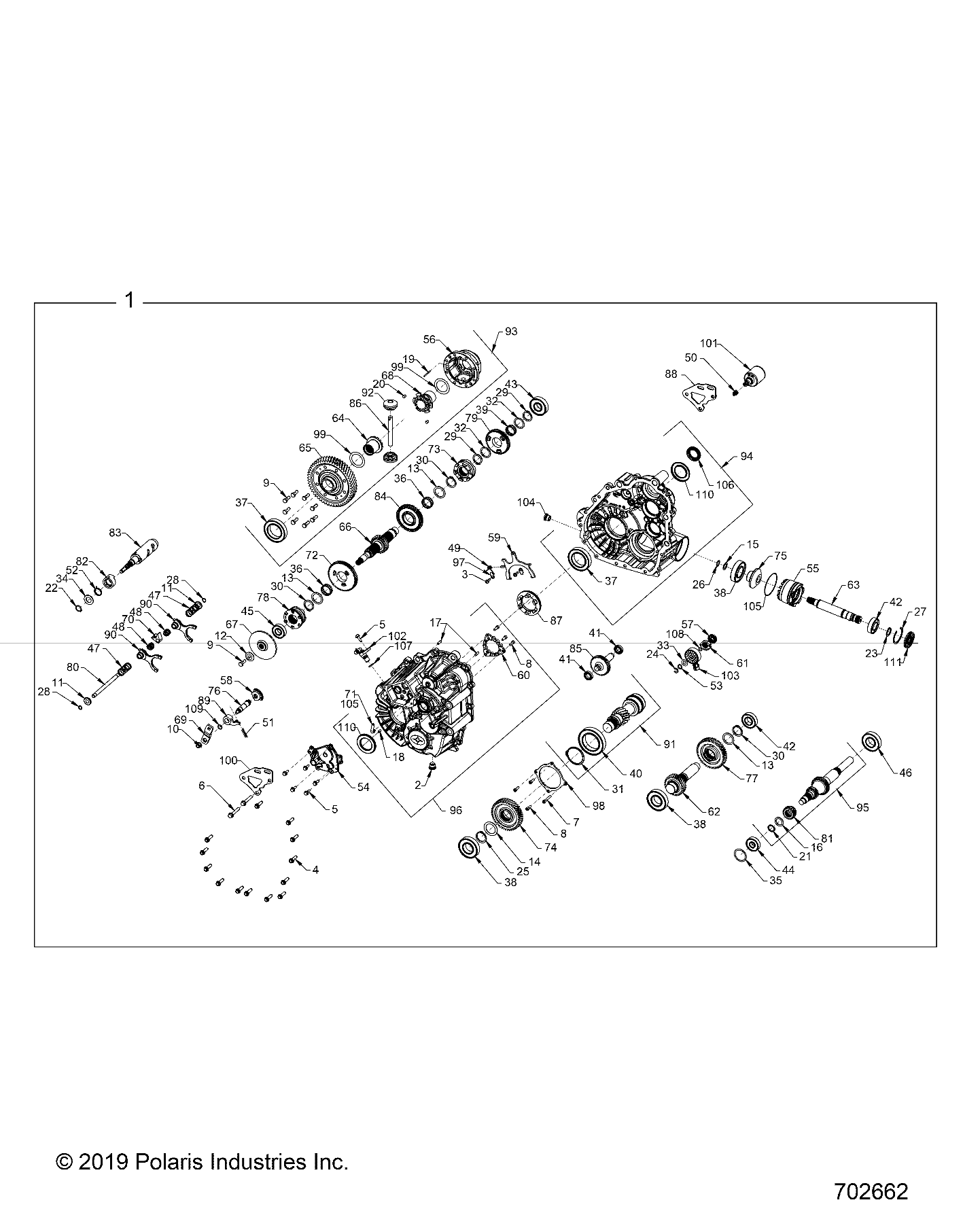 DRIVE TRAIN, MAIN GEARCASE INTERNALS - D19BEPD4B4 (702662)