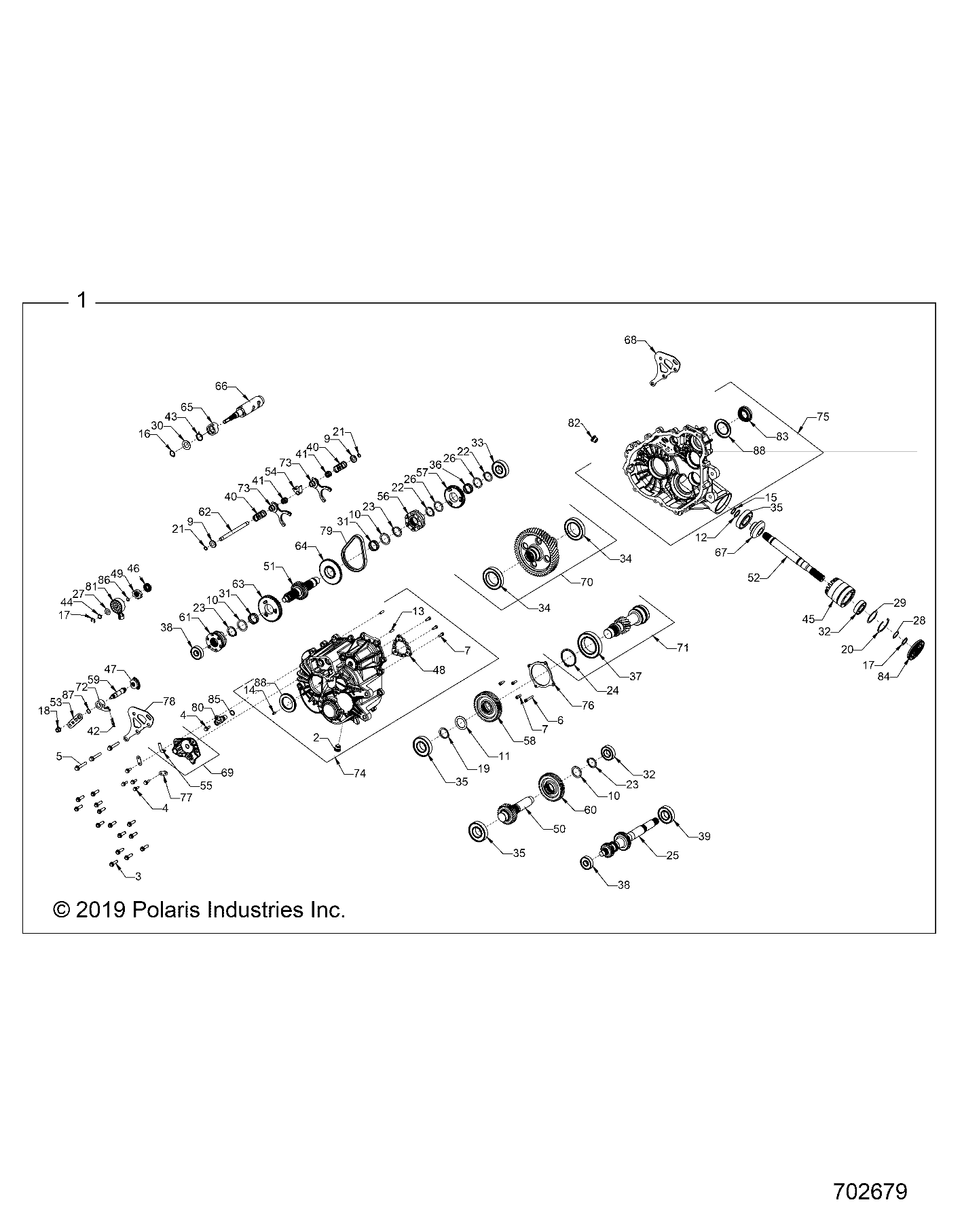 DRIVE TRAIN, MAIN GEARCASE INTERNALS - Z23N4E99A/99B (702679)