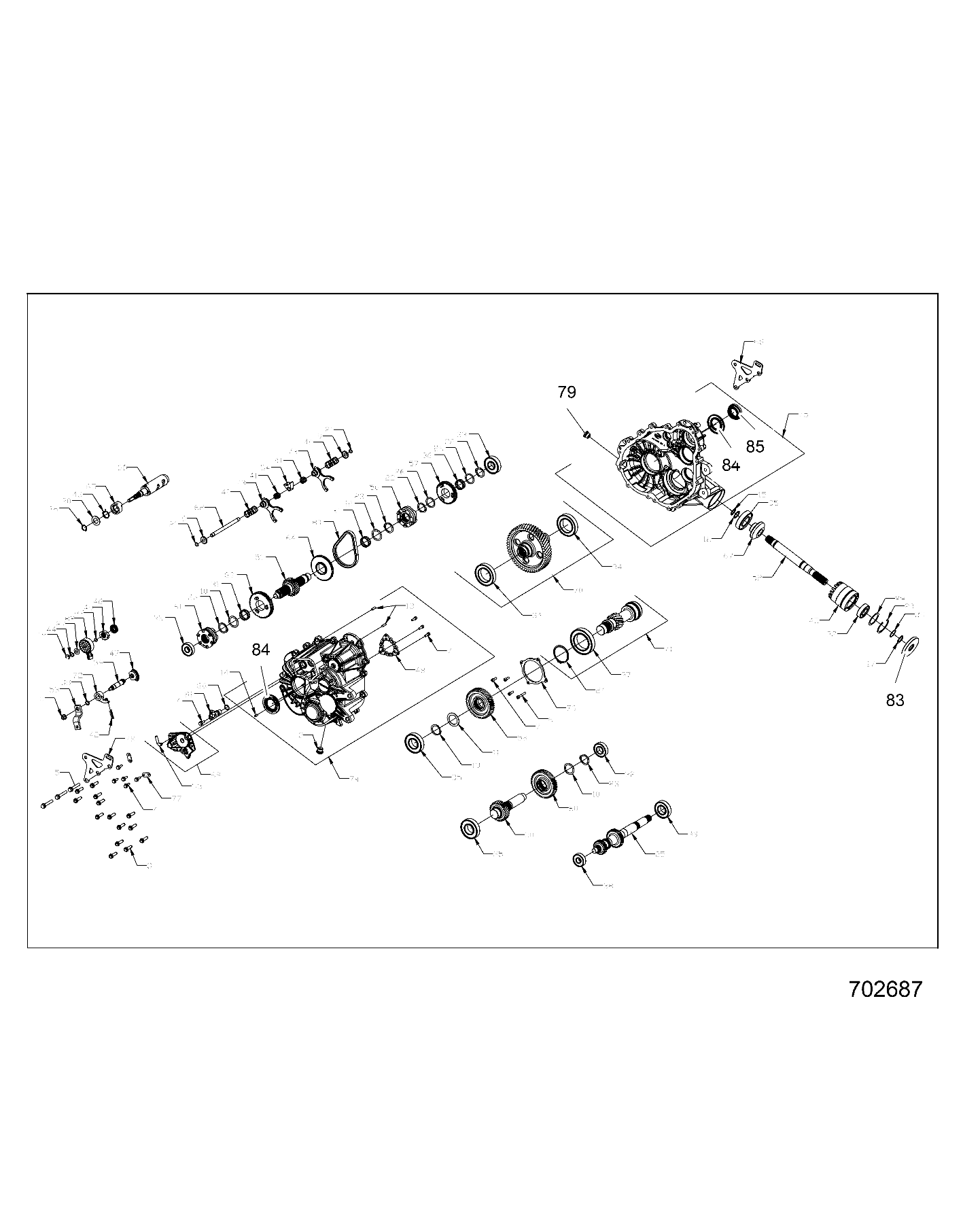 DRIVE TRAIN, MAIN GEARCASE INTERNALS - Z20A4E99AH/BH/LH (702687)