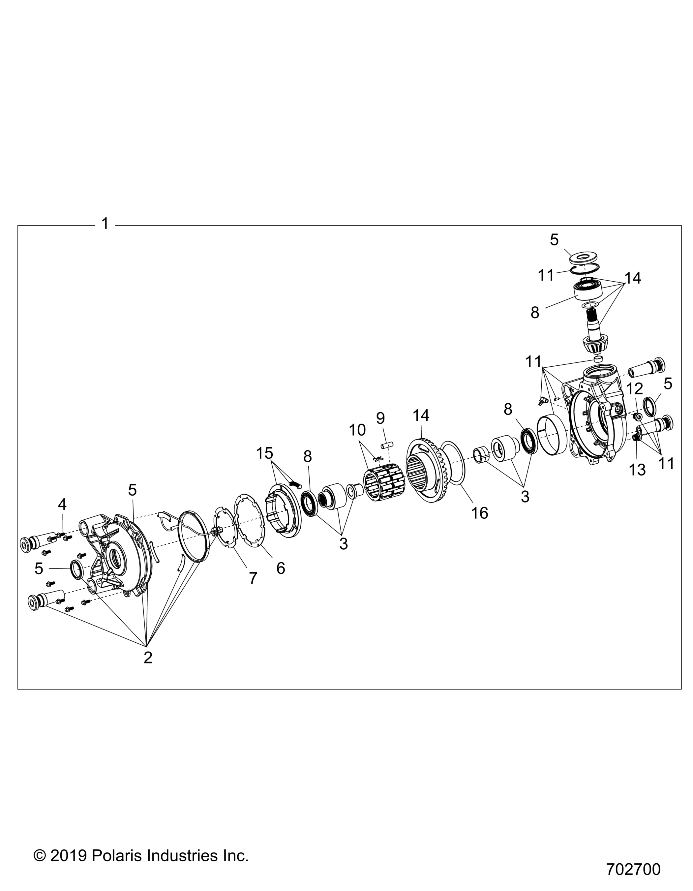 DRIVE TRAIN, FRONT GEARCASE - Z25XPE92A/92B (702700)