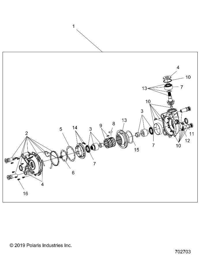 DRIVE TRAIN, FRONT GEARCASE - Z20PAL92AG/AP/BG/BP/LG/G92AG/AP/LG (702703)