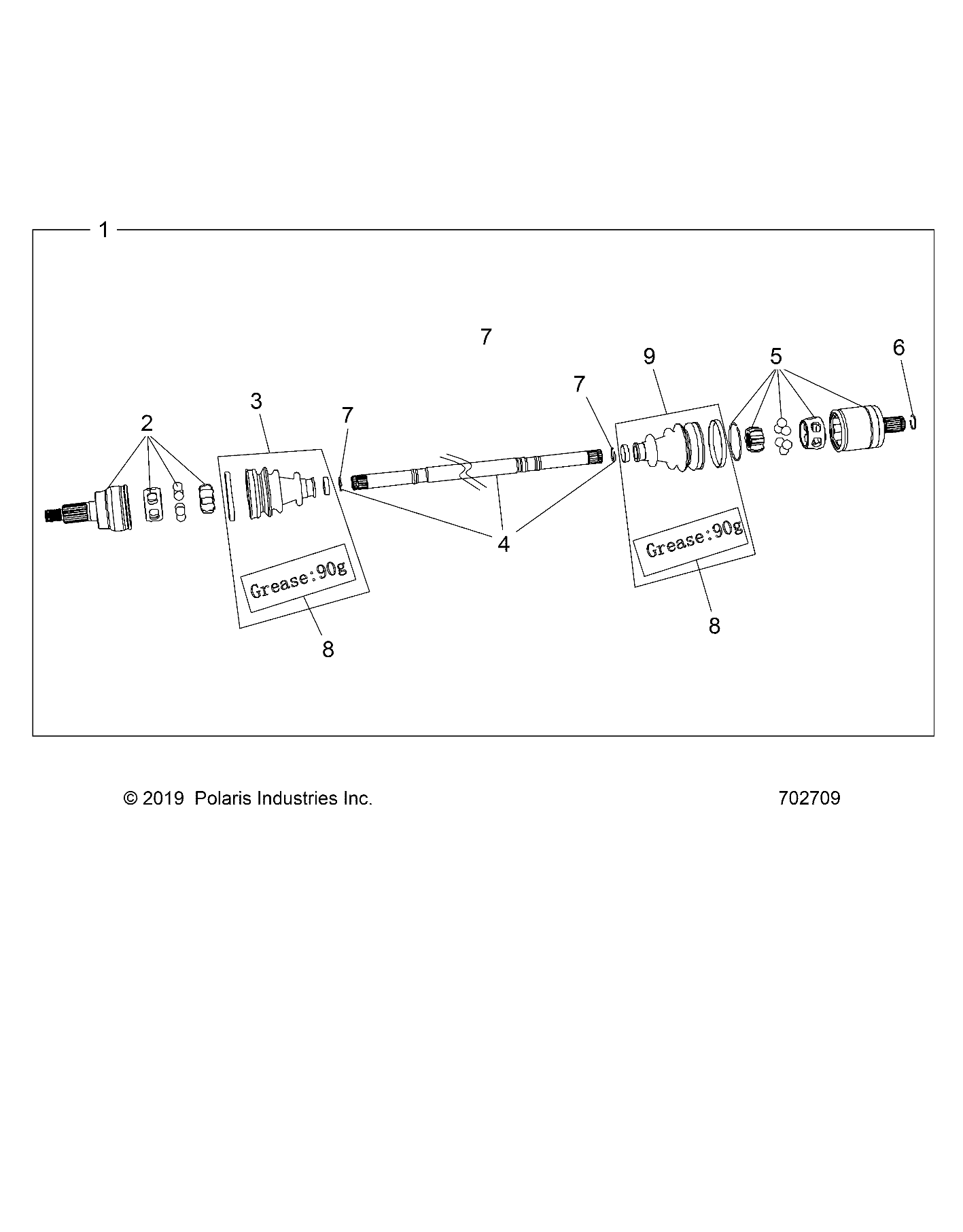 DRIVE TRAIN, HALF SHAFT, FRONT - Z24NME99NM (702709)