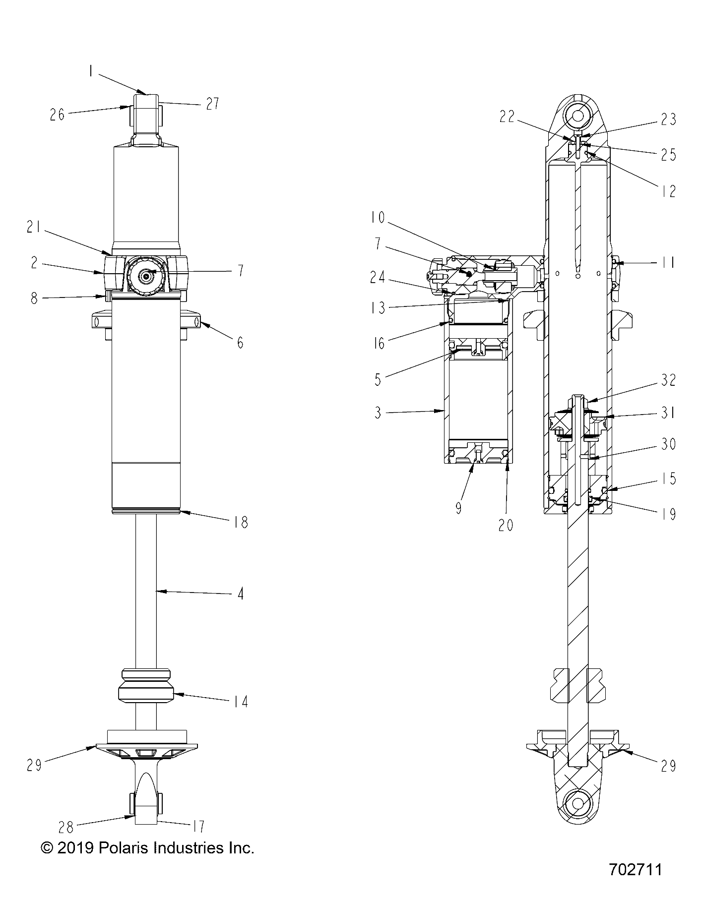 SUSPENSION, REAR SHOCK INTERNALS - Z24NME99A2/B2 (702711)