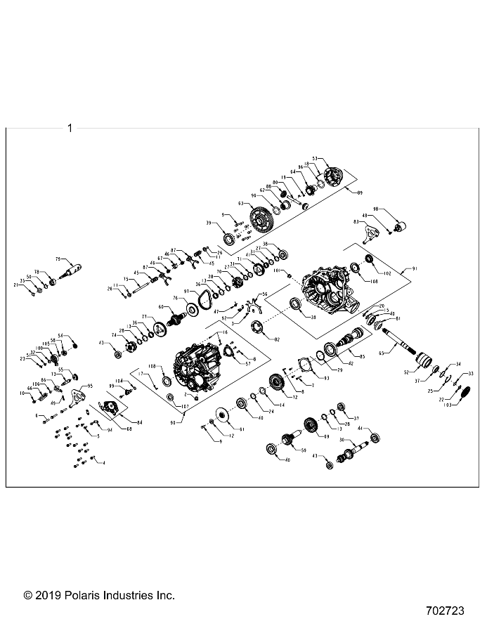 DRIVE TRAIN, MAIN GEARCASE INTERNALS - Z22NAS99CZ (702723)