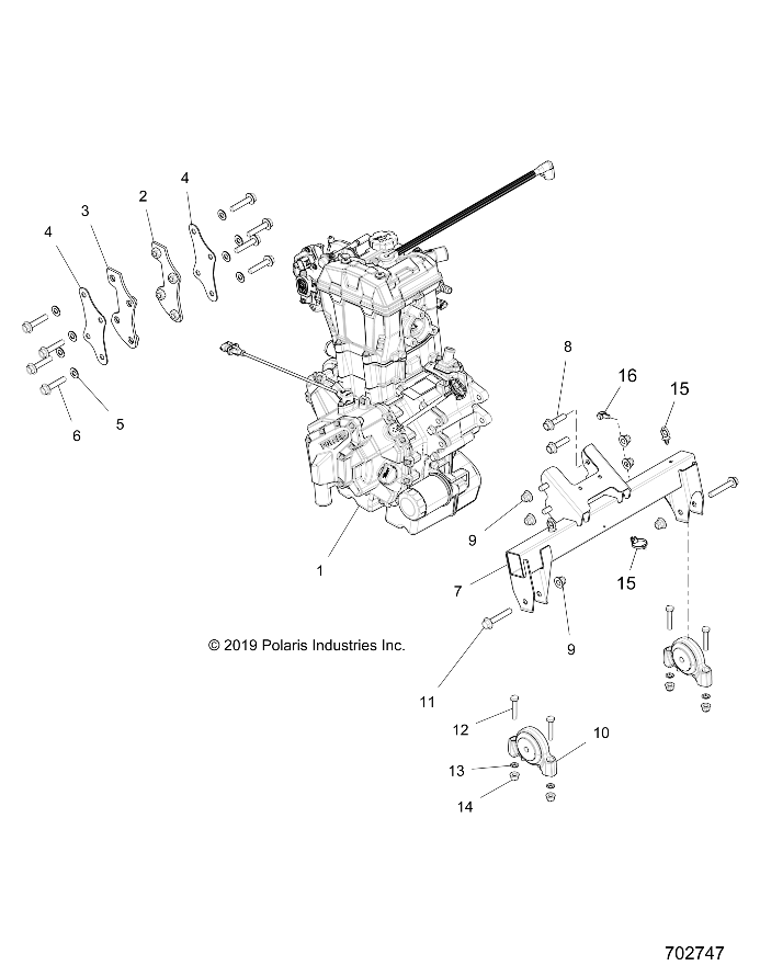 ENGINE, TRANSMISSION MOUNTING & LONG BLOCK - R20CDA57A1/B1 (702747)