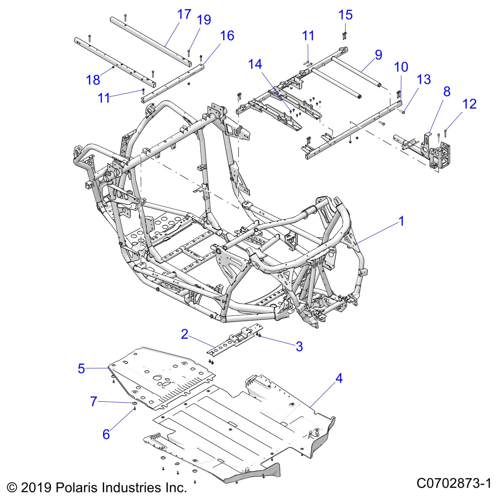 CHASSIS, MAIN FRAME AND SKID PLATES - Z21RAD92AC/AM/BC/BM (C0702873-1)