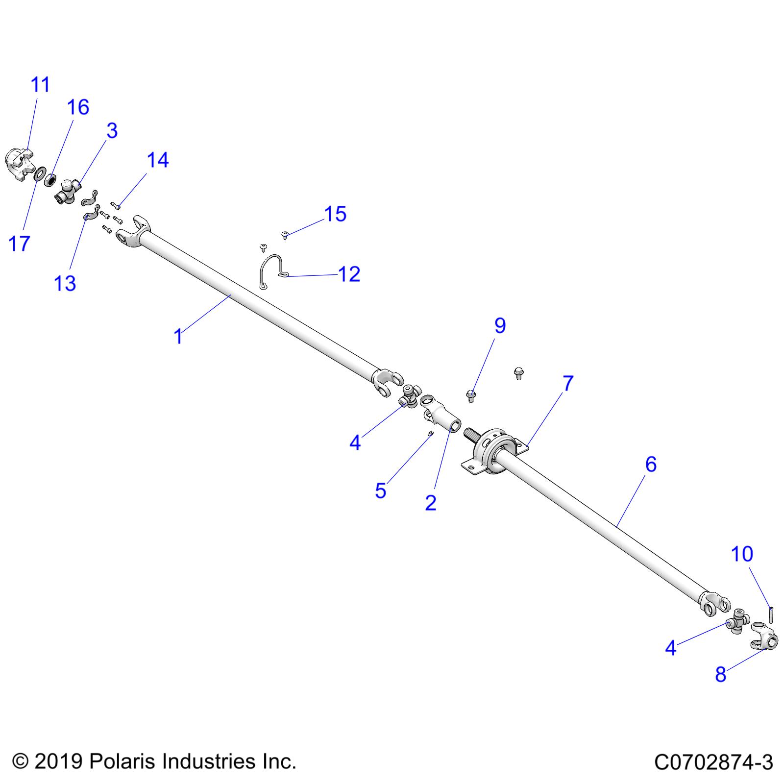 DRIVE TRAIN, FRONT PROP SHAFT - Z20RAB92LR/D92LC/E92LT (C0702874-3)