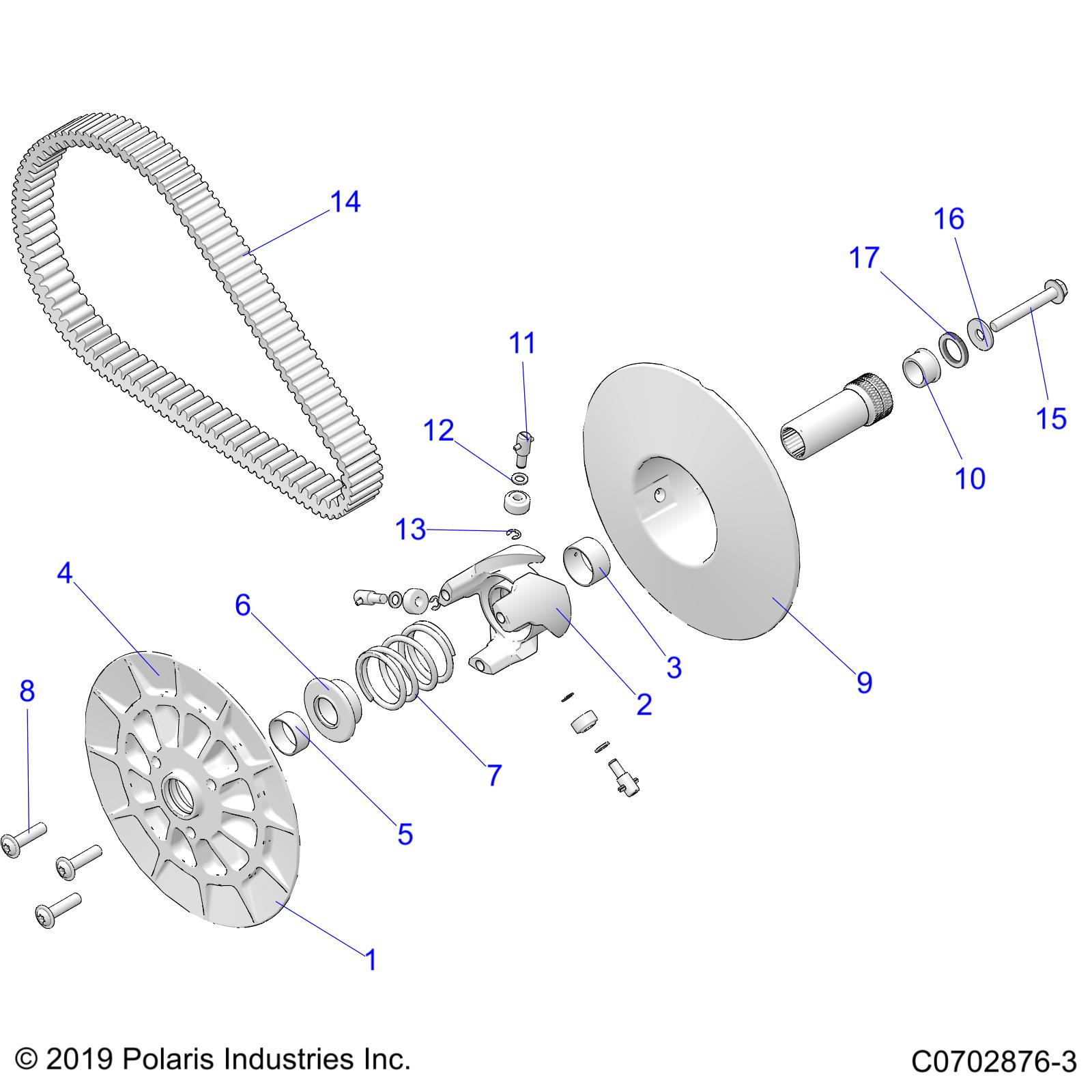 DRIVE TRAIN, SECONDARY CLUTCH - Z20R4_92AC/BC/AE/BE/AK/BK/AR/BR/AH/BH/AT/BT/LE/LT/LC (C0702876-3)