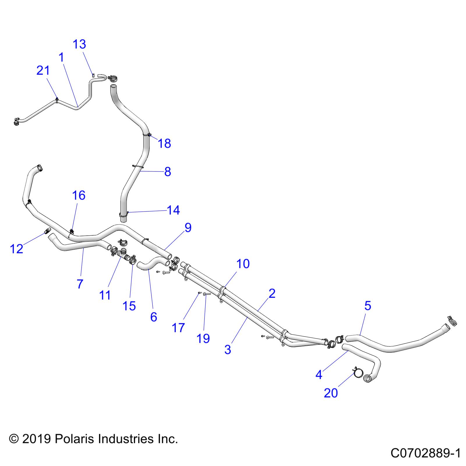 ENGINE, COOLING ROUTING ENGINE - Z21RAC92AL/AX/BL/BX (C0702889-1)