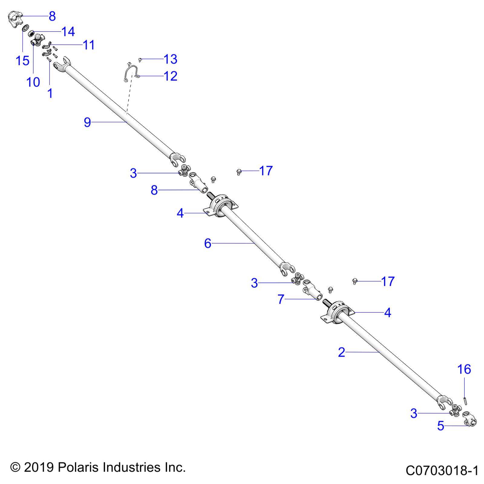 DRIVE TRAIN, PROP SHAFT - Z20R4_92AC/BC/AE/BE/AK/BK/AR/BR/AH/BH/AT/BT/LE/LT/LC (C0703018-1)