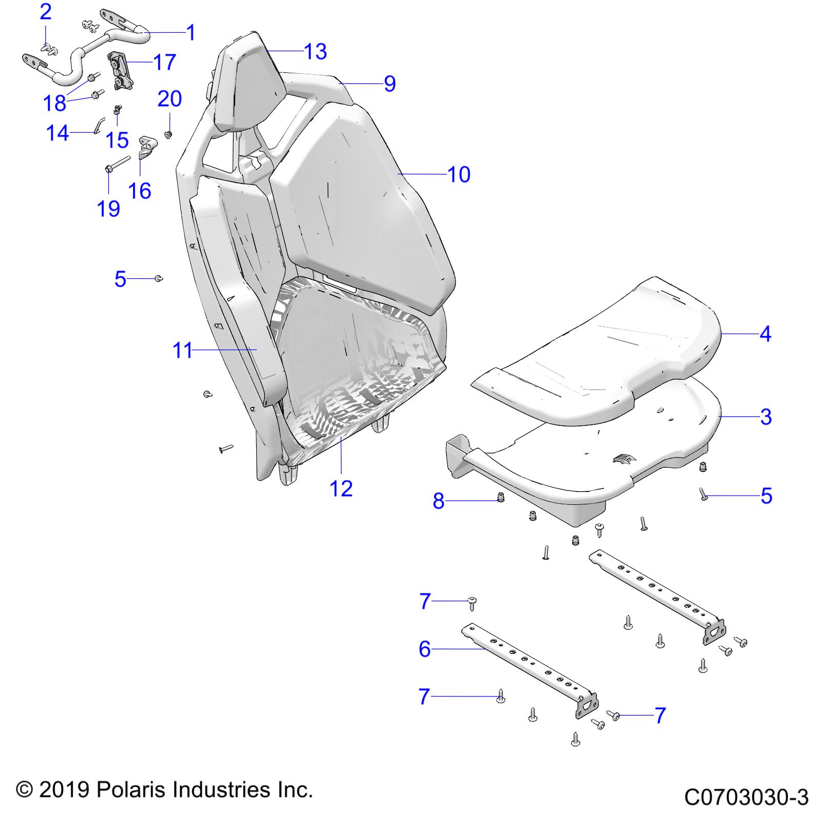 BODY, SEAT ASM., REAR, STANDARD - Z21R4F92AH/BH (C0703030-3)