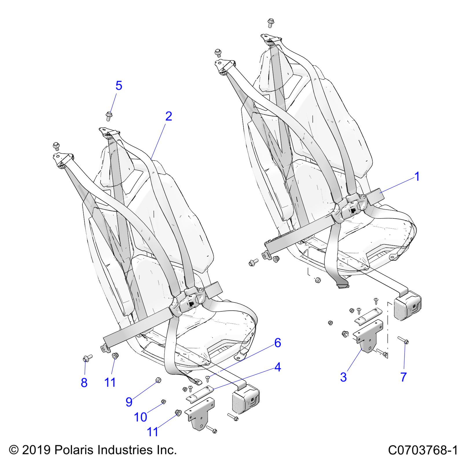 BODY, SEAT BELT MOUNTING, PREMIUM/ULTIMATE - Z21RAD92BB/BK (C0703768-1)