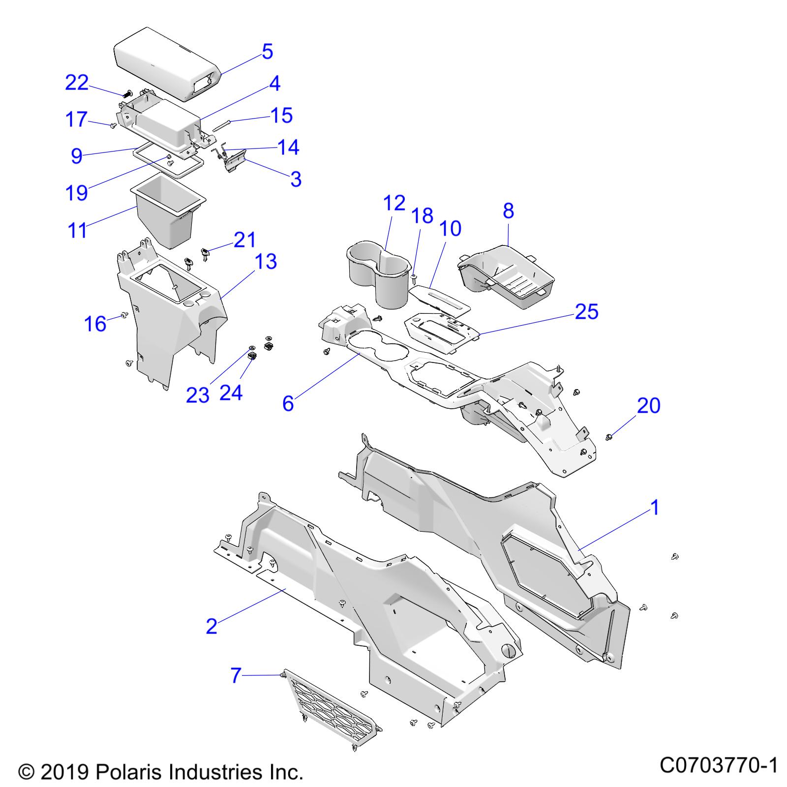 BODY, CENTER CONSOLE - Z22MAC92AS/BS/Z92AS/BS (C0703770-1)