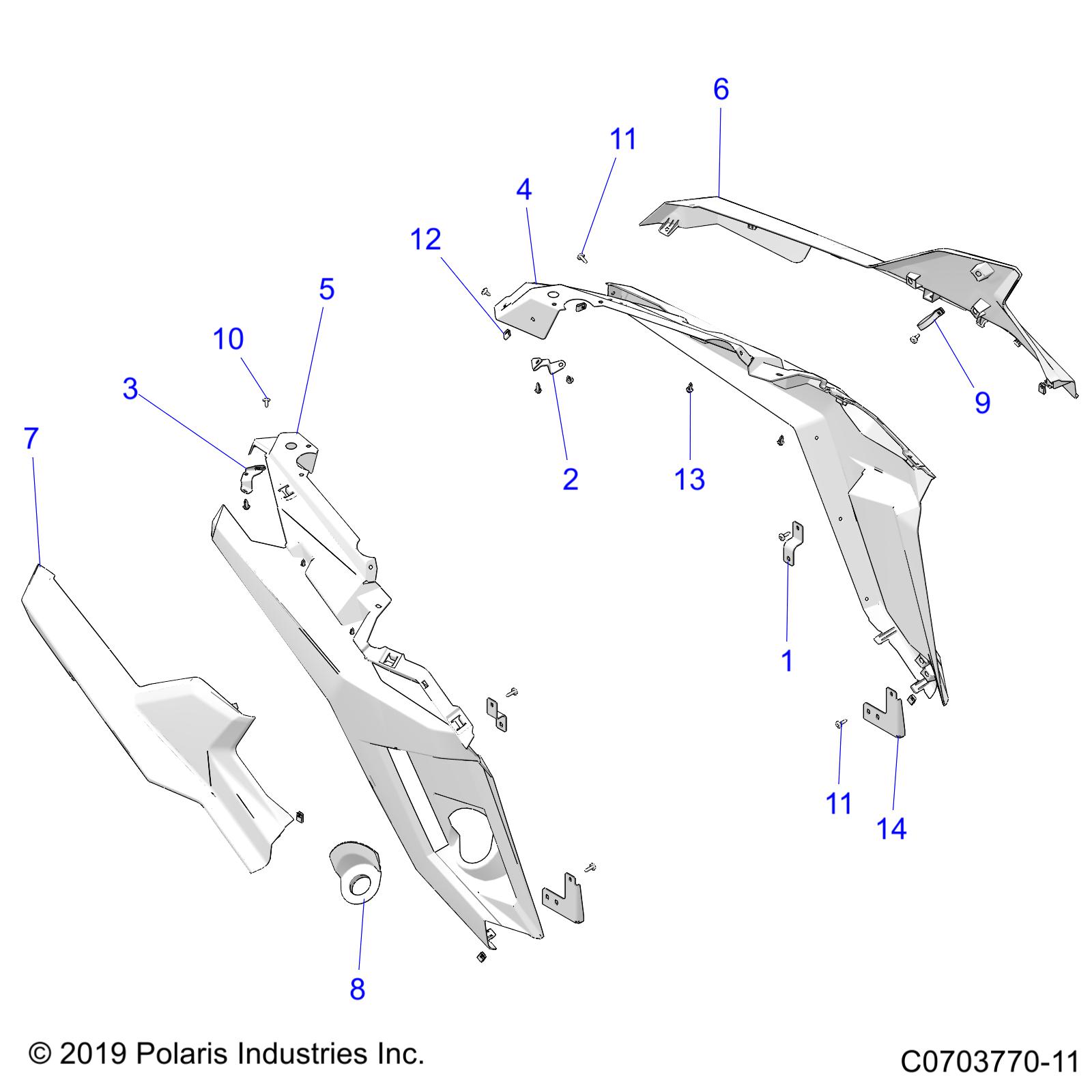 BODY, REAR FENDERS - Z22RME2KAG/BG/K2KAN/BN (C0703770-11)