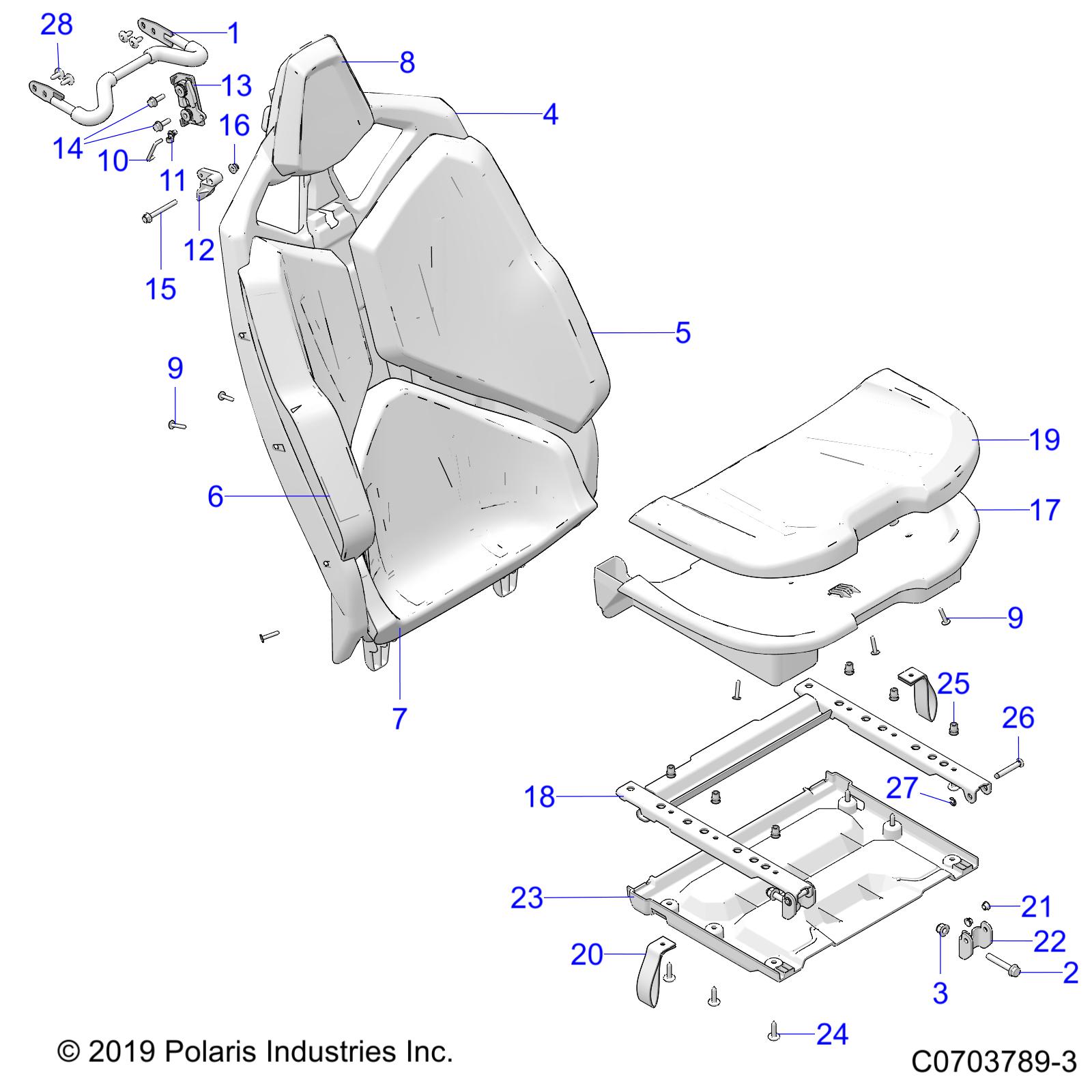 BODY, SEAT ASM., REAR, PREMIUM/DELUXE - Z23R4B92AK/BK (C0703789-3)