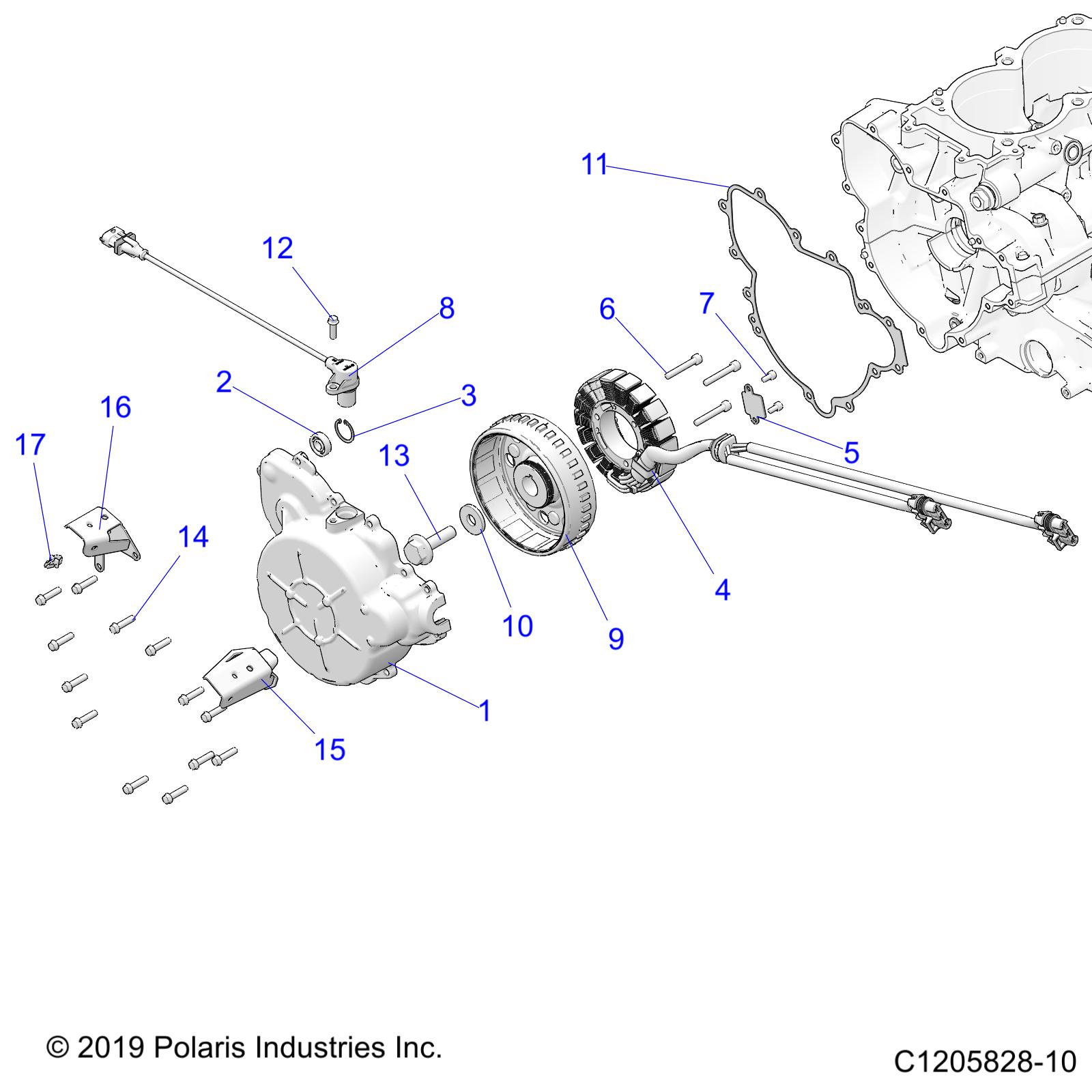 ENGINE, STATOR AND FLYWHEEL - Z21RAD92AC/AM/BC/BM (C1205828-10)