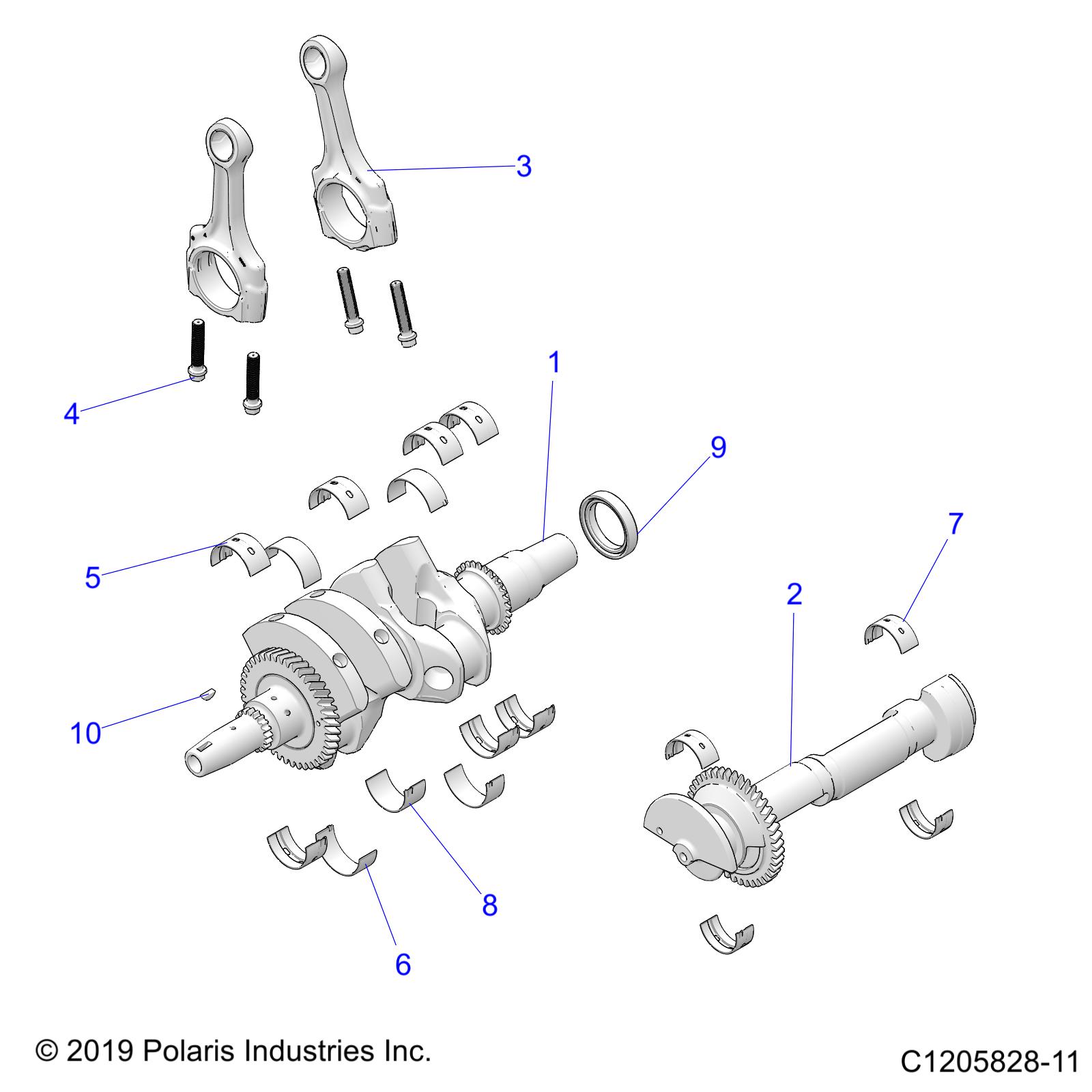 ENGINE, CRANKSHAFT AND BEARINGS - Z23GAV92AL/BL (C1205828-11)