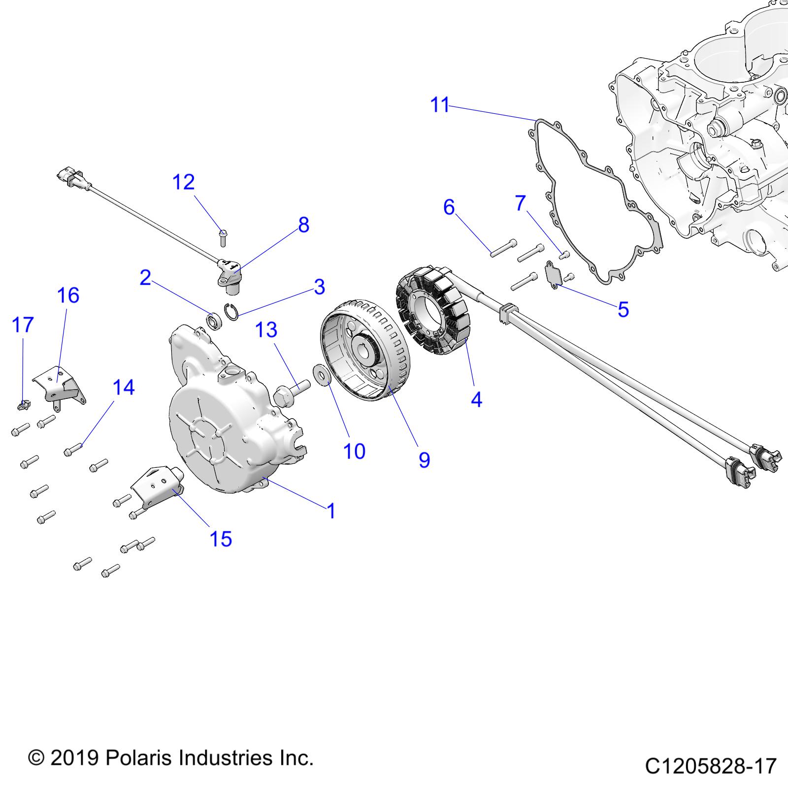 ENGINE, STATOR AND FLYWHEEL - Z20R4_92AC/BC/AE/BE/AK/BK/AR/BR/AH/BH/AT/BT/LE/LT/LC (C1205828-17)