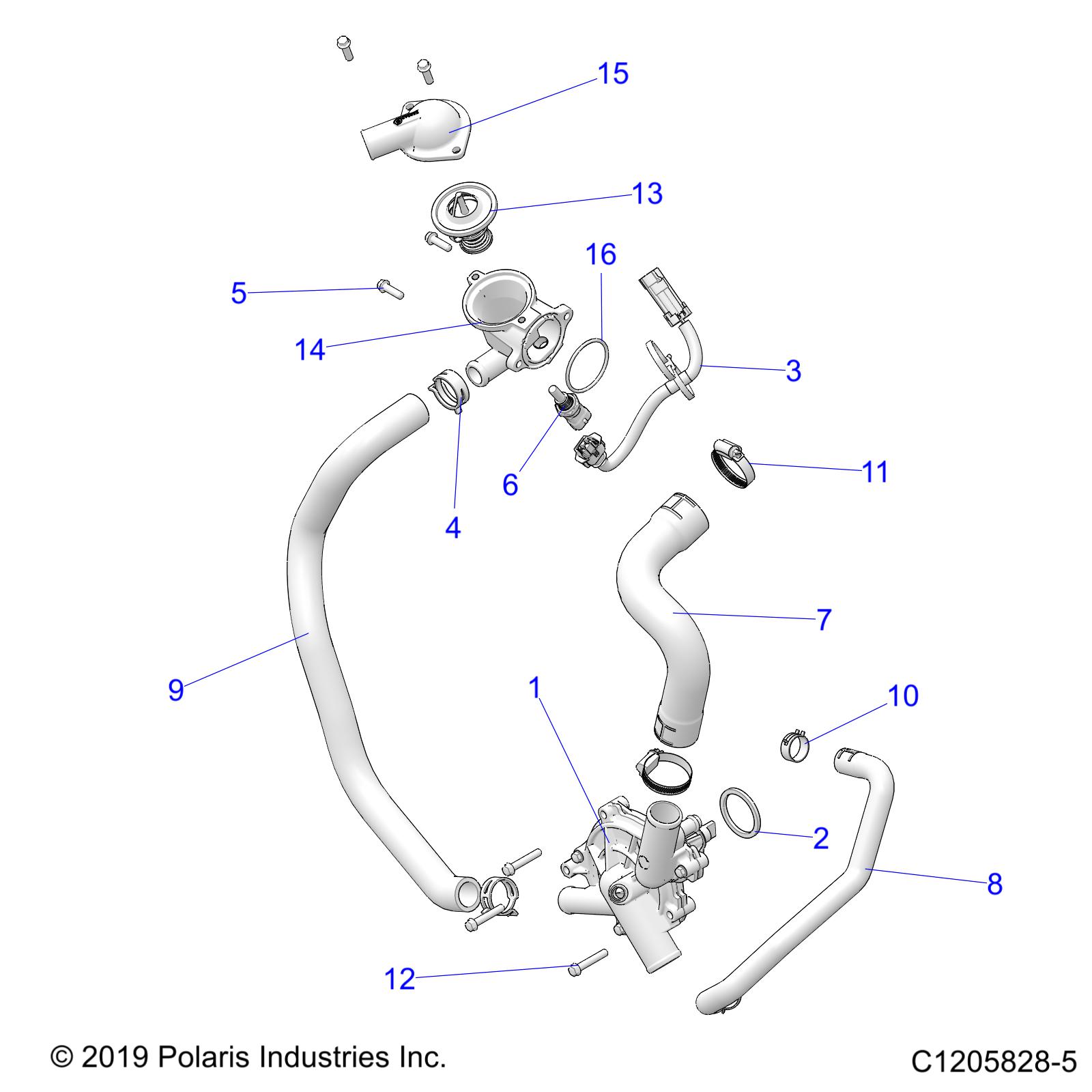 ENGINE, WATERPUMP AND BYPASS - Z21RAF92AH/BH (C1205828-5)