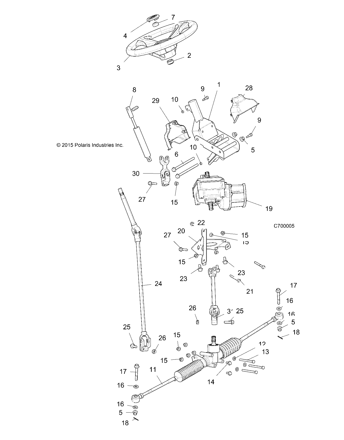 STEERING, STEERING ASM. - R19RMA57B1/B9/L7/EBX (C700005)