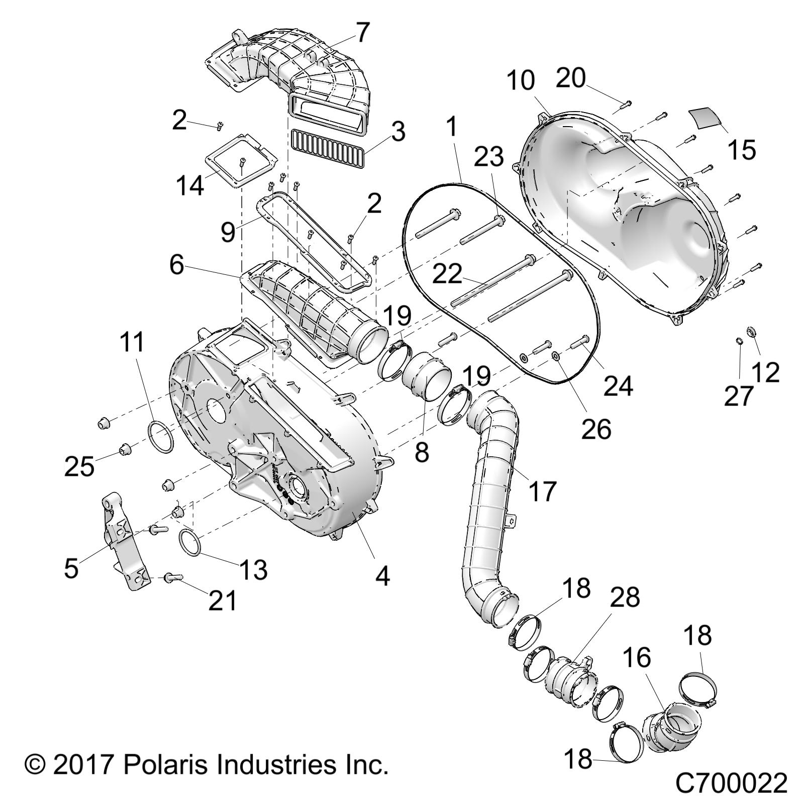 DRIVE TRAIN, CLUTCH COVER AND DUCTING - R19RSU99A/B (C700022)