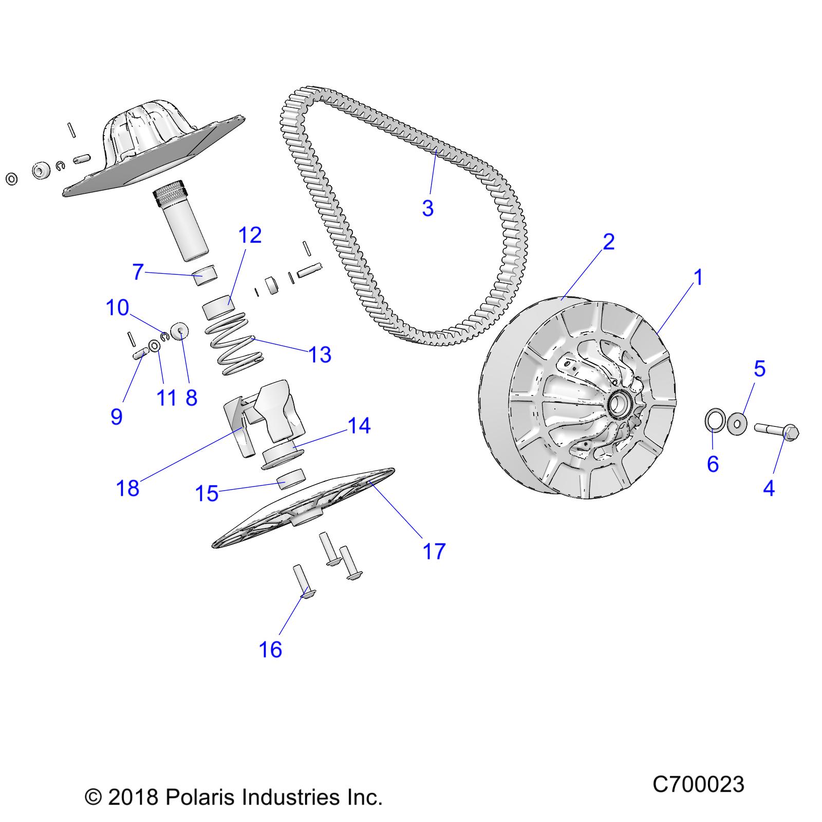 DRIVE TRAIN, SECONDARY CLUTCH - R19RSU99A9/AD/B9/BD (C700023)