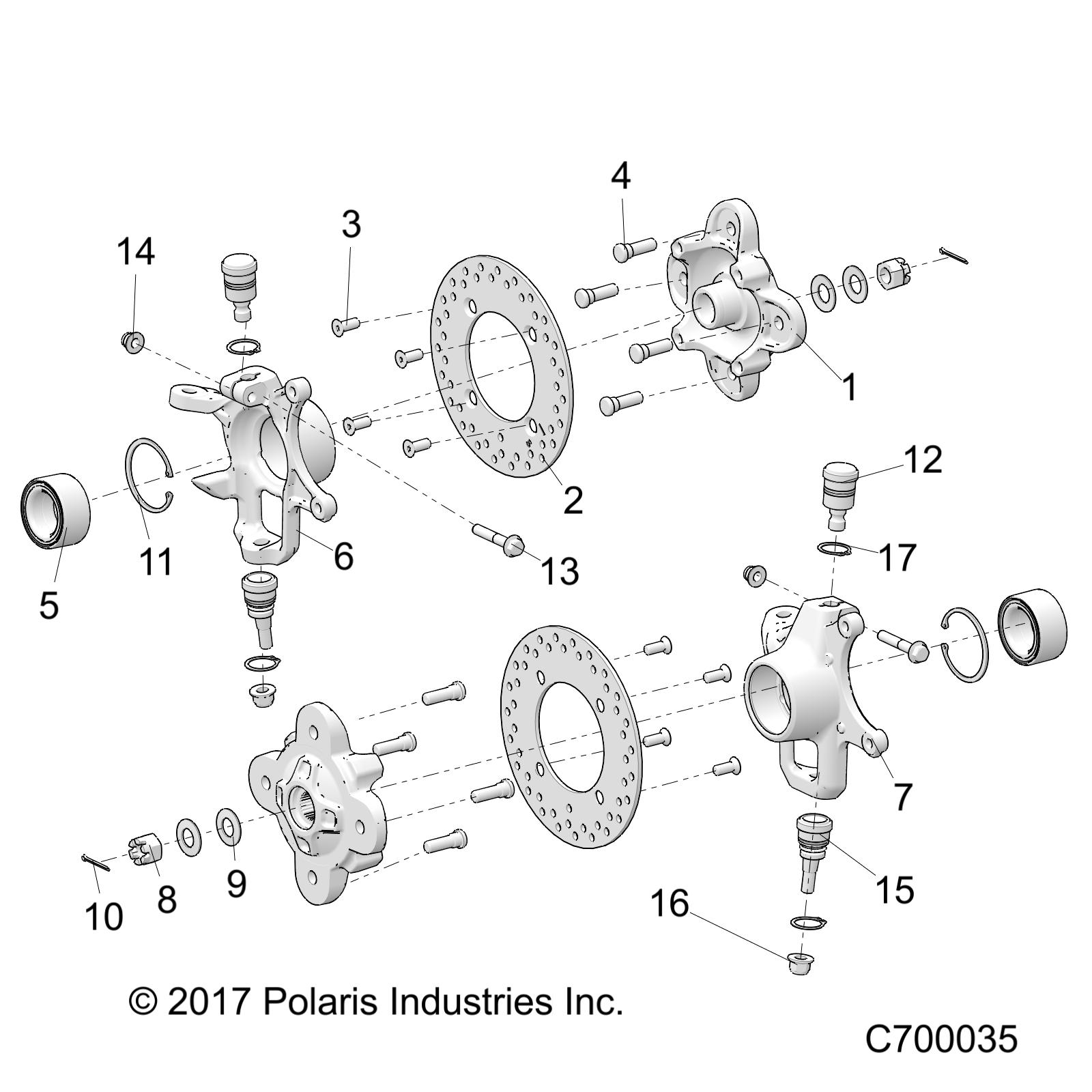 SUSPENSION, FRONT HUB - R19RSU99AS/BS (C700035)