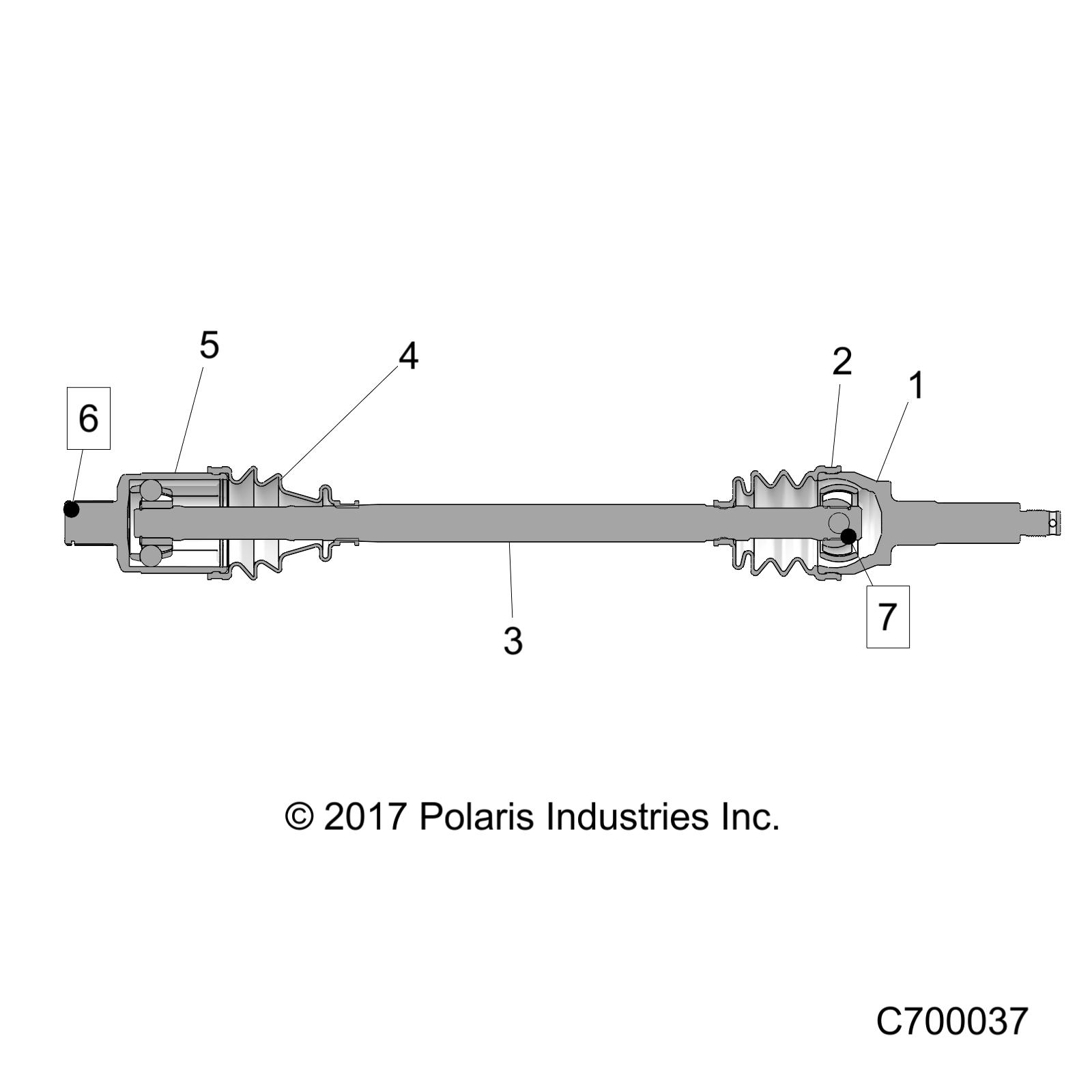 DRIVE TRAIN, REAR HALF SHAFT - R20RRED4J1 (C700037)