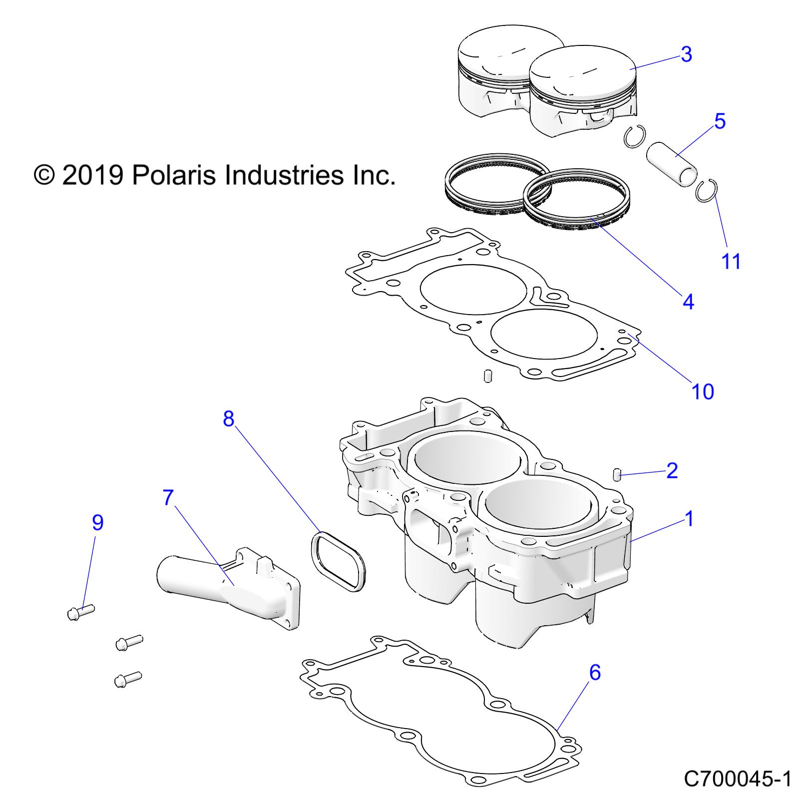 ENGINE, CYLINDER AND PISTON - R23RRE99JA (C700045-1)