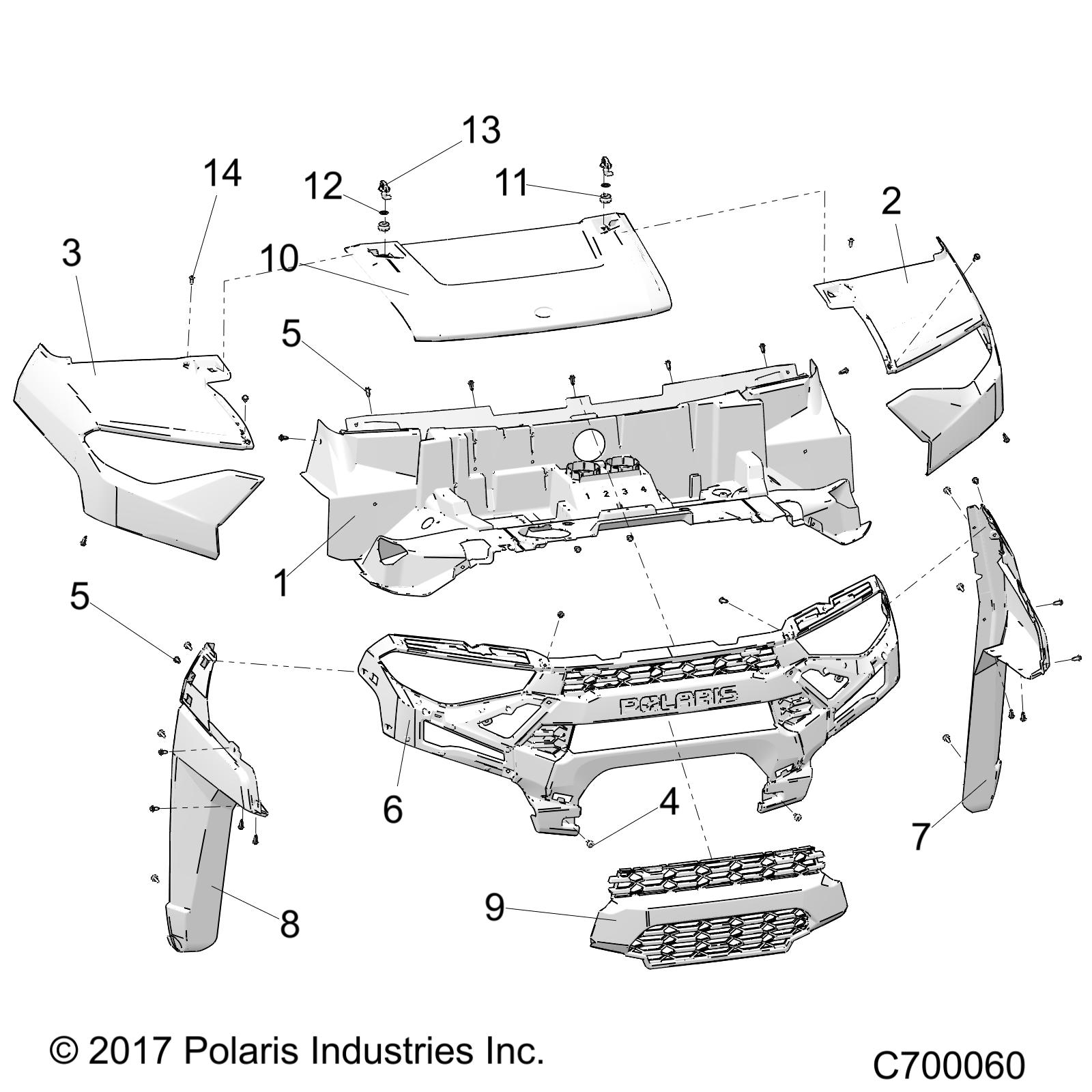 BODY, HOOD AND FRONT FACIA - R19RRED4F1/N1/J1/SD4C1 (C700060)