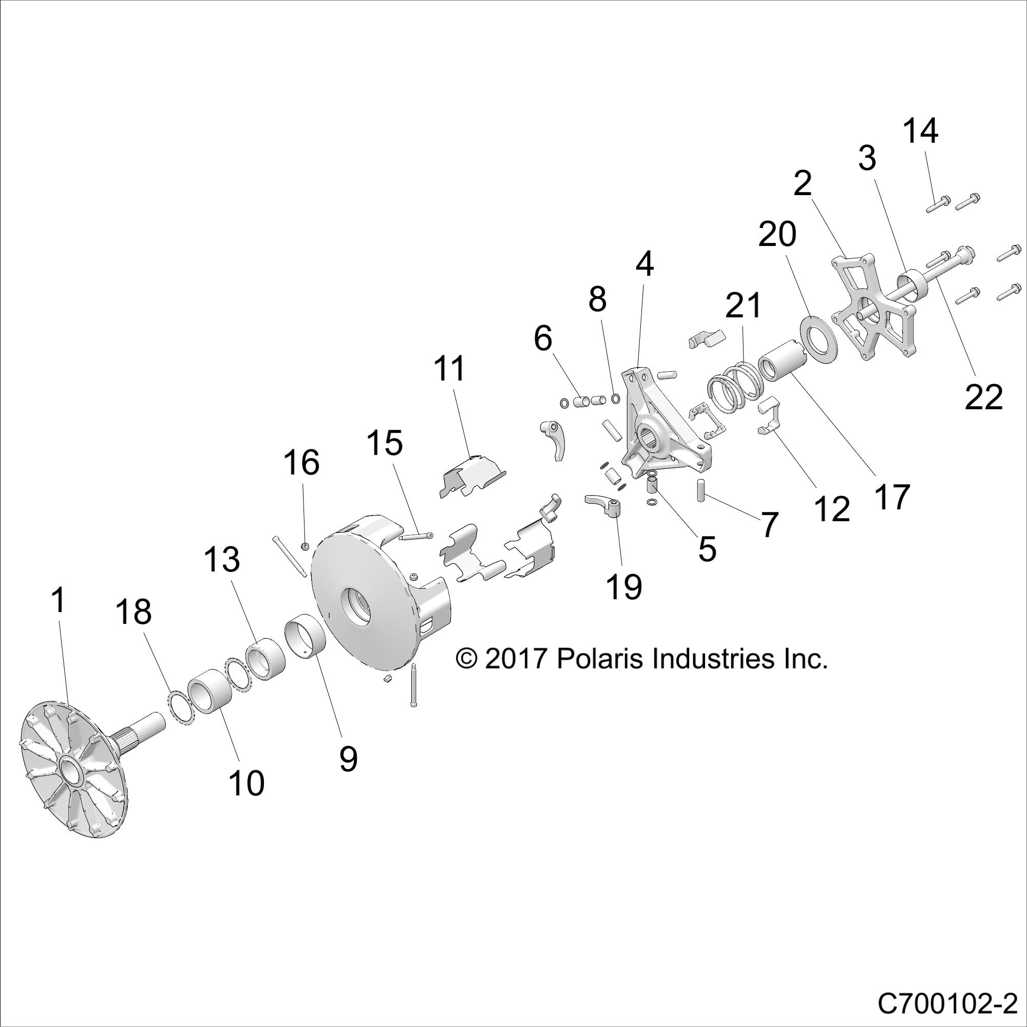 DRIVE TRAIN, PRIMARY CLUTCH - Z20S1E99AG/AK/BG/BK (C700102-2)