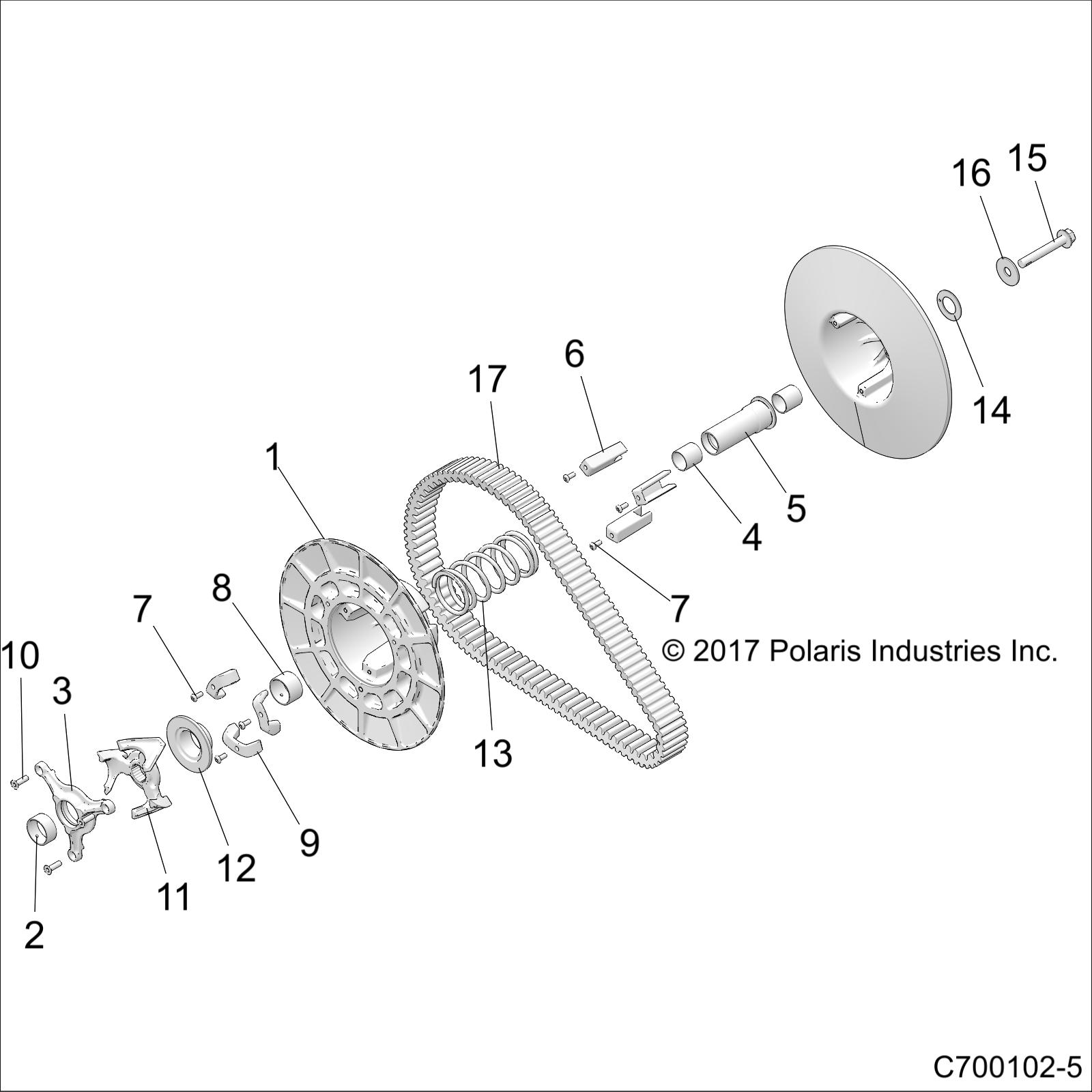 DRIVE TRAIN, SECONDARY CLUTCH - Z20S1E99AG/AK/BG/BK (C700102-5)