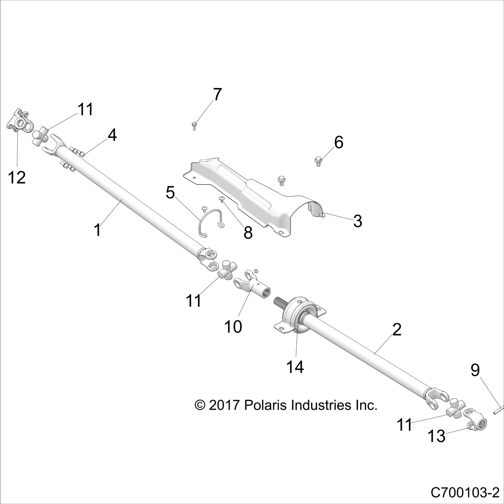 DRIVE TRAIN, FRONT PROP SHAFT - Z22S1E99AL/BL (C700103-2)