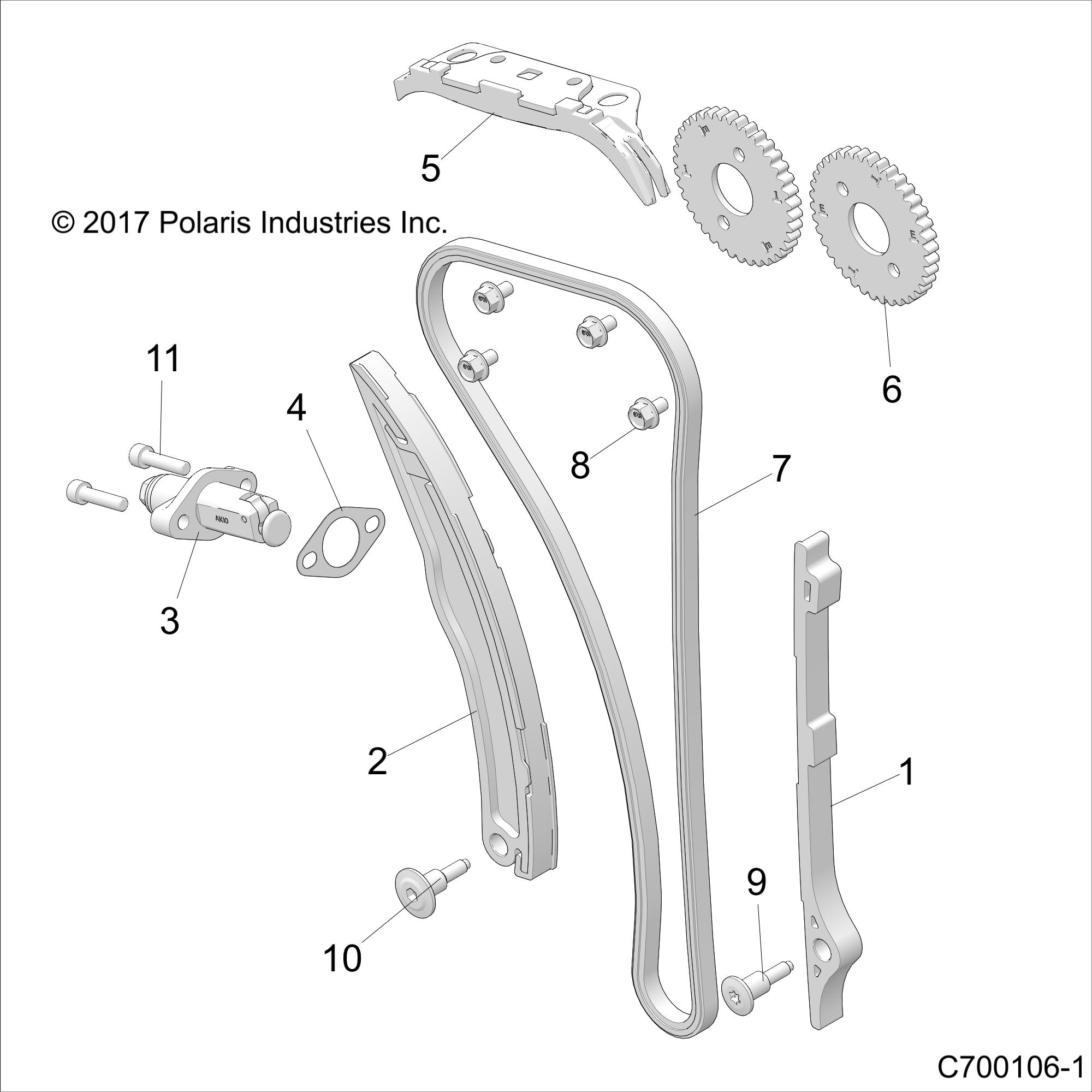 ENGINE, CAM CHAIN AND TENSIONER - Z23ASE99P4 (C700106-1)