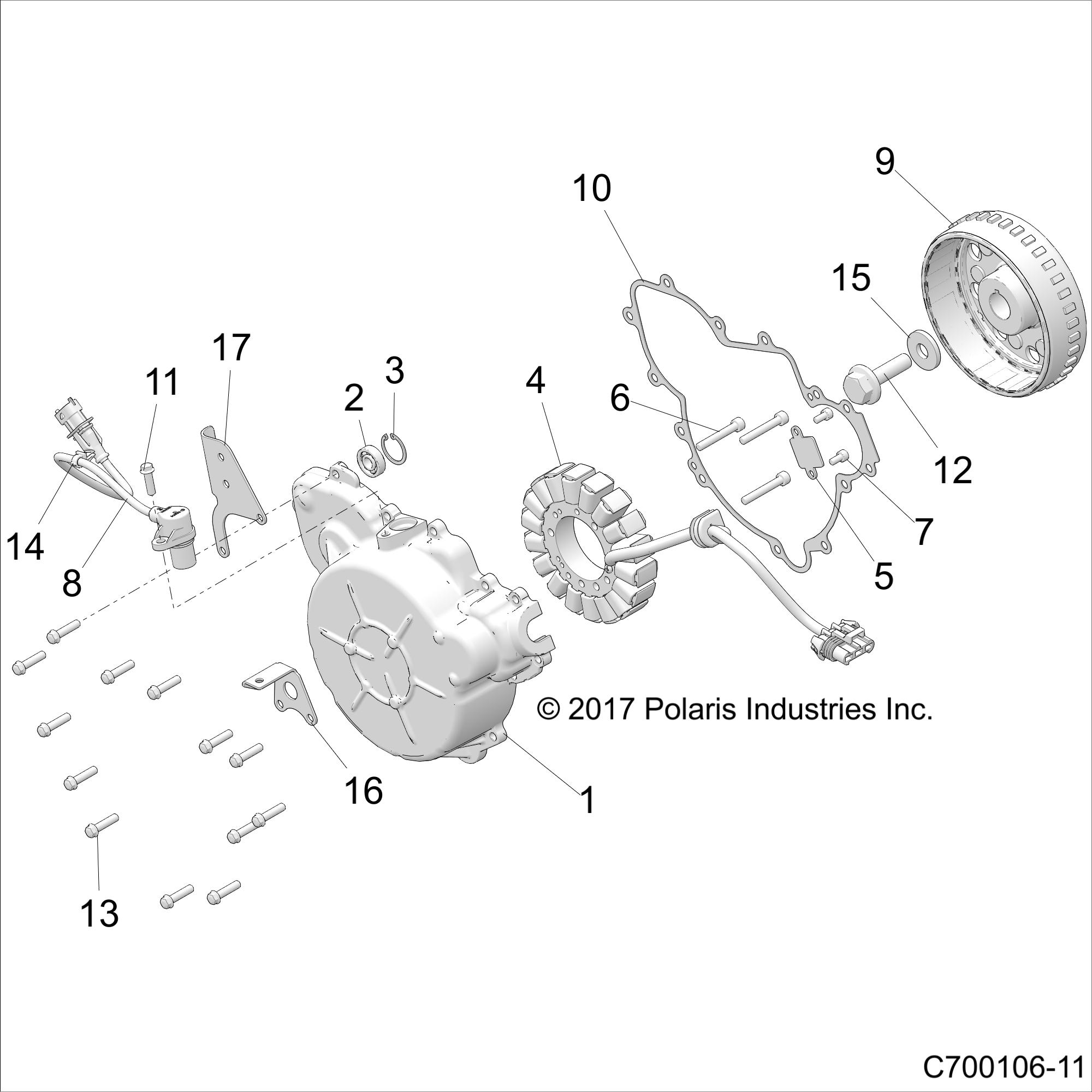 ENGINE, STATOR AND FLYWHEEL - Z19VGE99AK/AW/BK/BW (c700106-11)