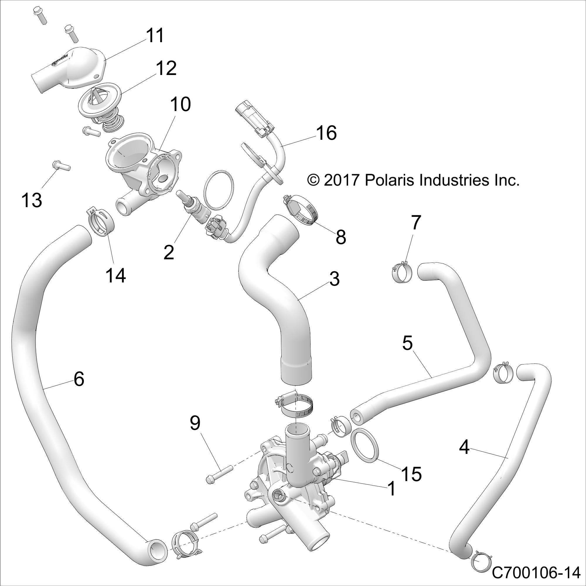 ENGINE, WATERPUMP AND BYPASS - Z21S1E99AR/BR (C700106-14)