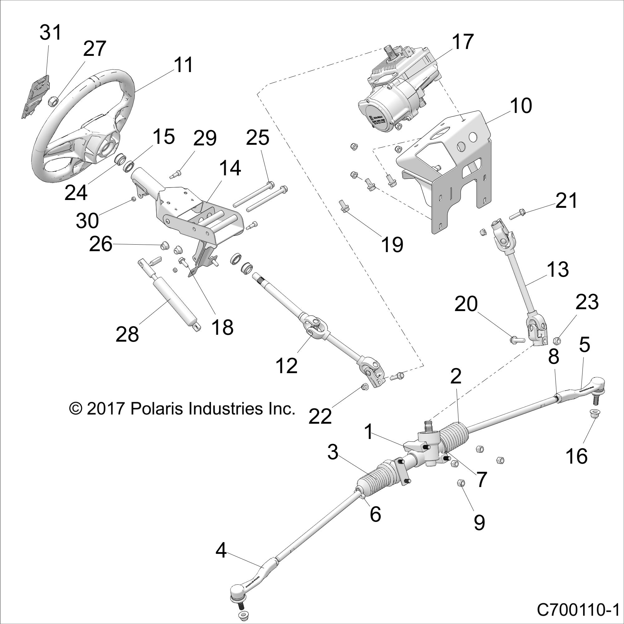 STEERING, POWER STEERING ASM. - Z22S1E99AL/BL (C700110-1)