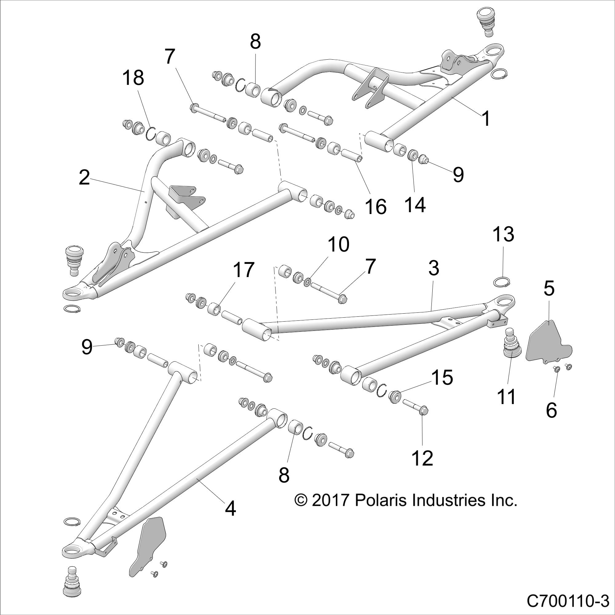 SUSPENSION, FRONT CONTROL ARMS - Z21S1E99AR/BR (C700110-3)