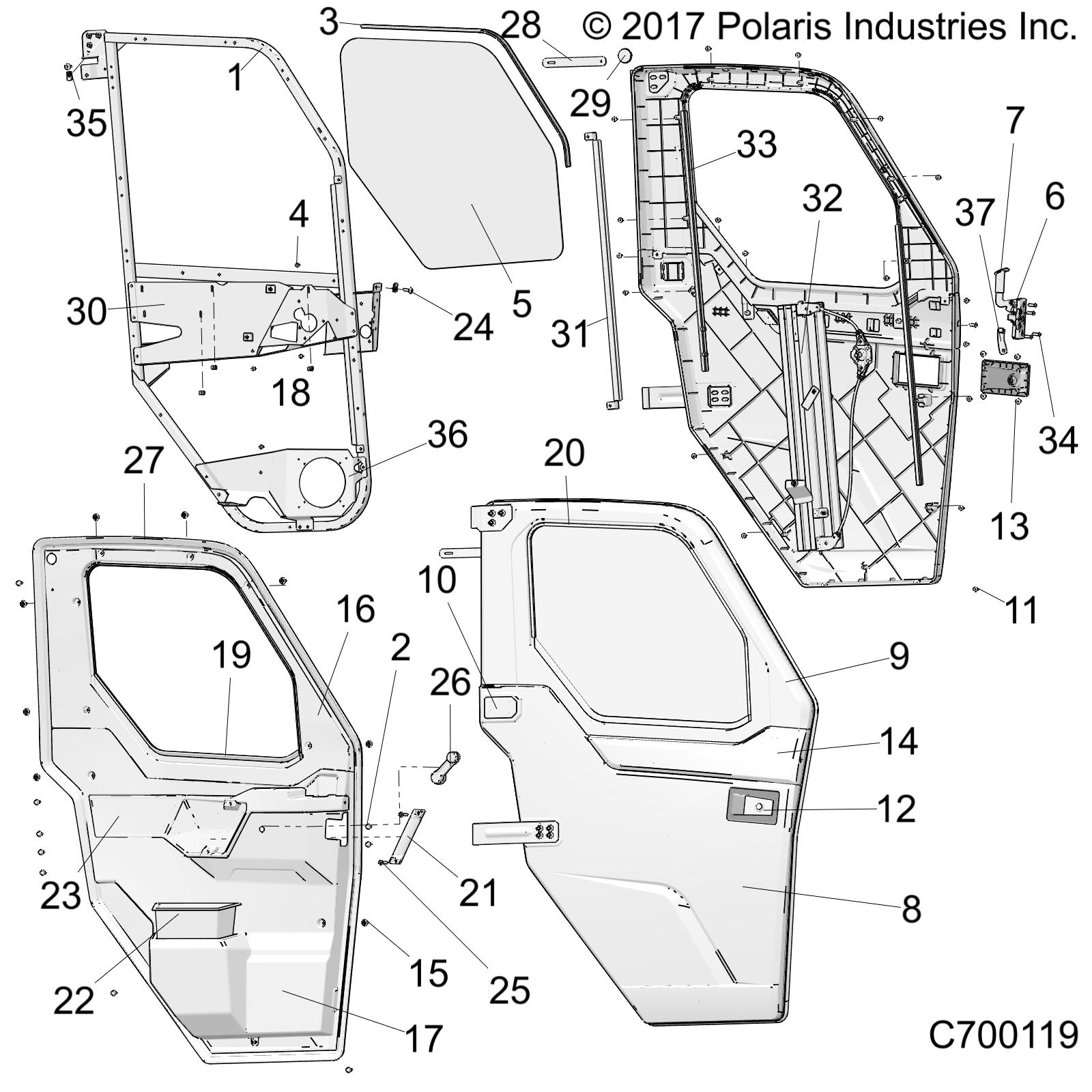 BODY, DOOR, WNDW, FRONT, FULL CRANK - R20RSU99A/B (C700119)