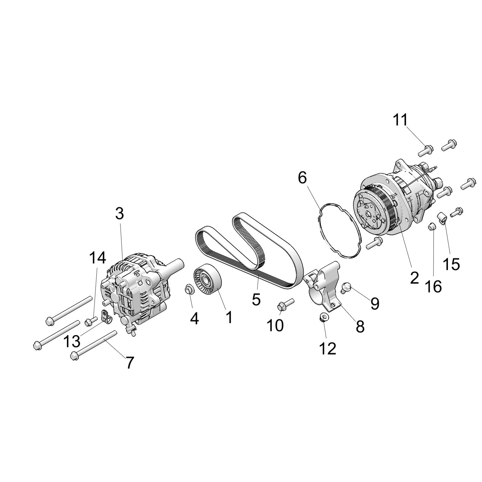 ENGINE, ALTERNATOR AND COMPRESSOR - R19RSU99AS/BS (C700126-1)