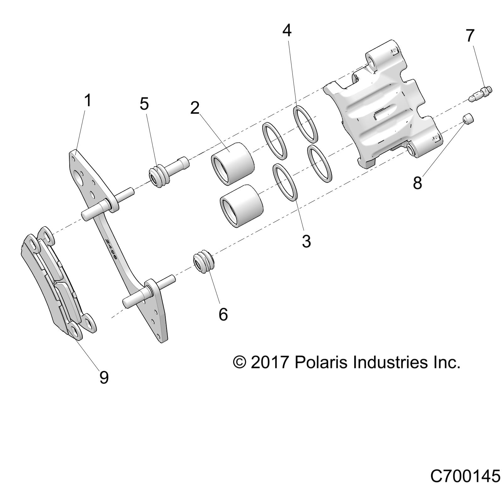 BRAKES, REAR CALIPER - R20RSM99AL (C700145)