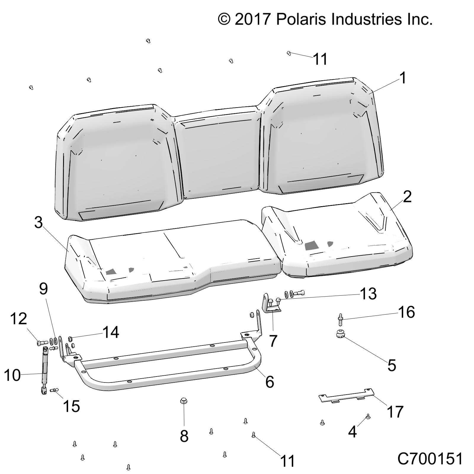 BODY, SEAT ASM. REAR - R22RSM99AG (C700151)