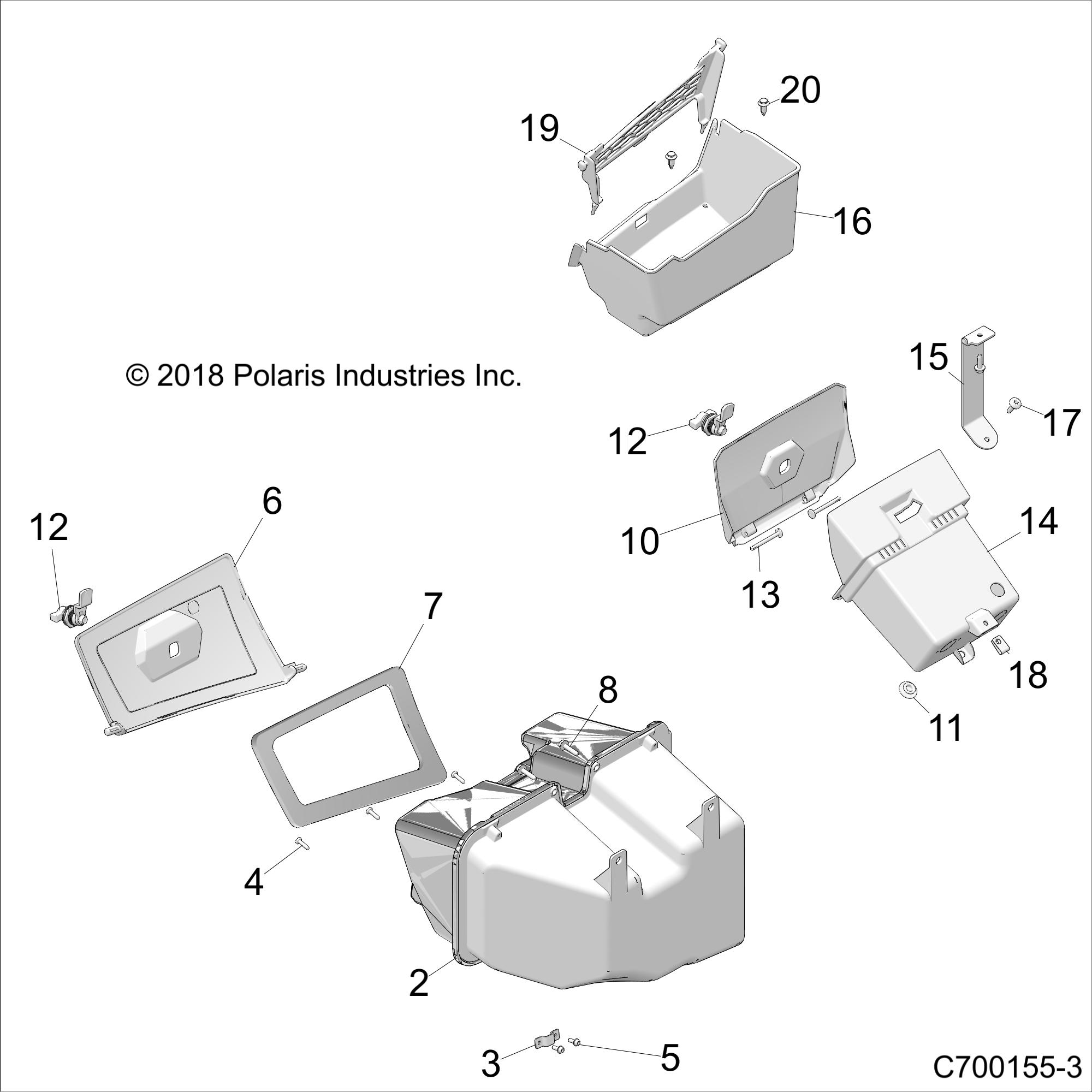 BODY, FRONT STORAGE - Z19VEE92AM/BM (C700155-3)