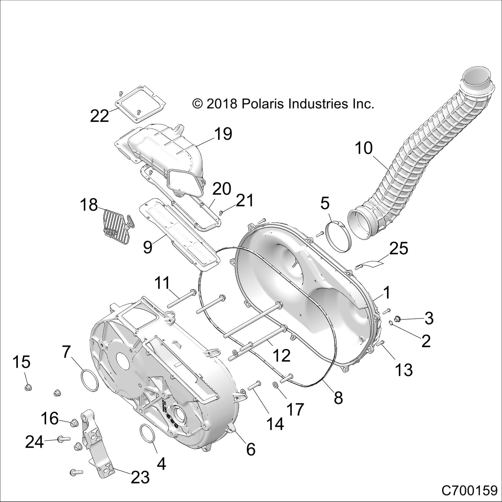 DRIVE TRAIN, CLUTCH COVER AND DUCTING - Z19VEE92AM/BM (C700159)